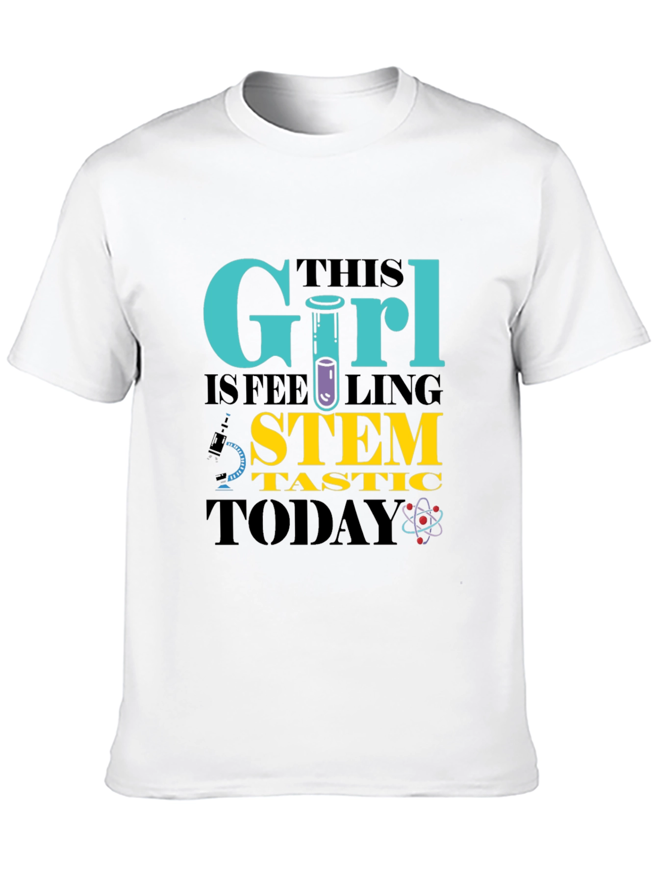 STEM Girls Black T-Shirt - Science Enthusiast Apparel