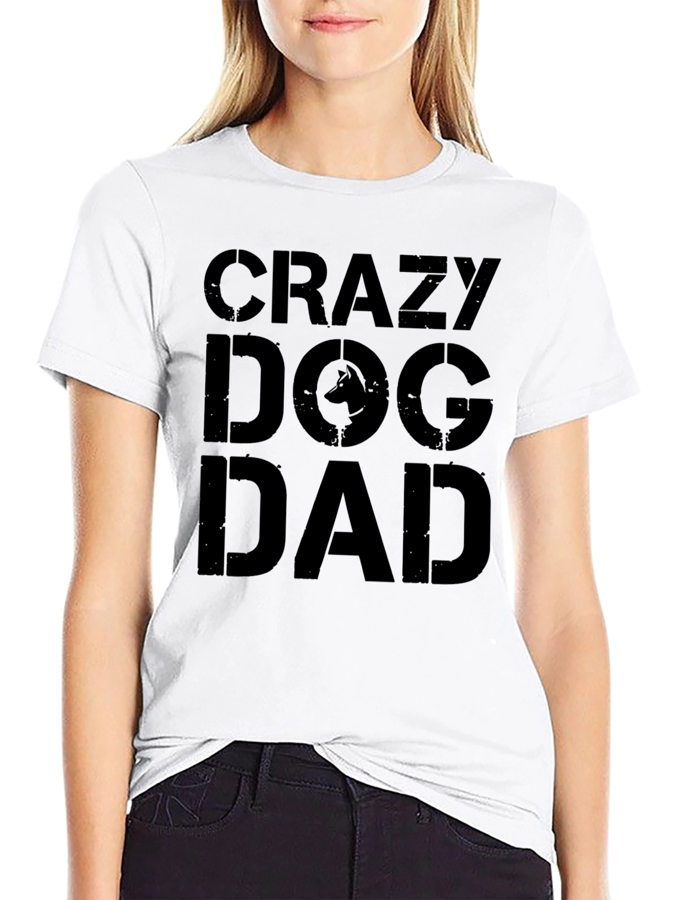 Crazy Dog Dad Black T-Shirt