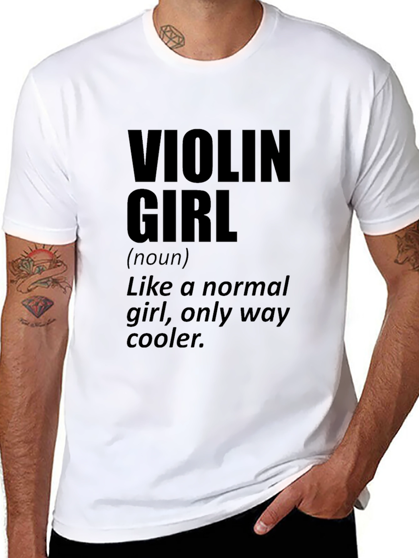 Violin Girl Novelty Graphic Tee - Musician Gift