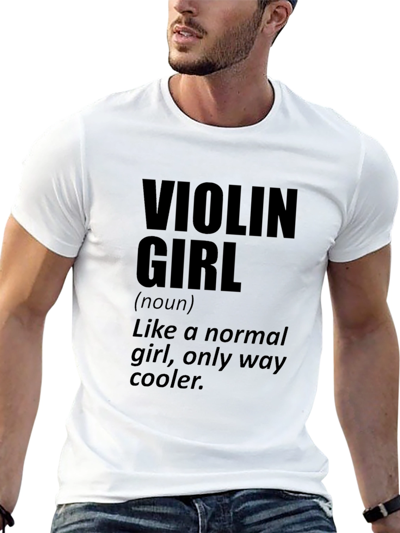 Violin Girl Novelty Graphic Tee - Musician Gift