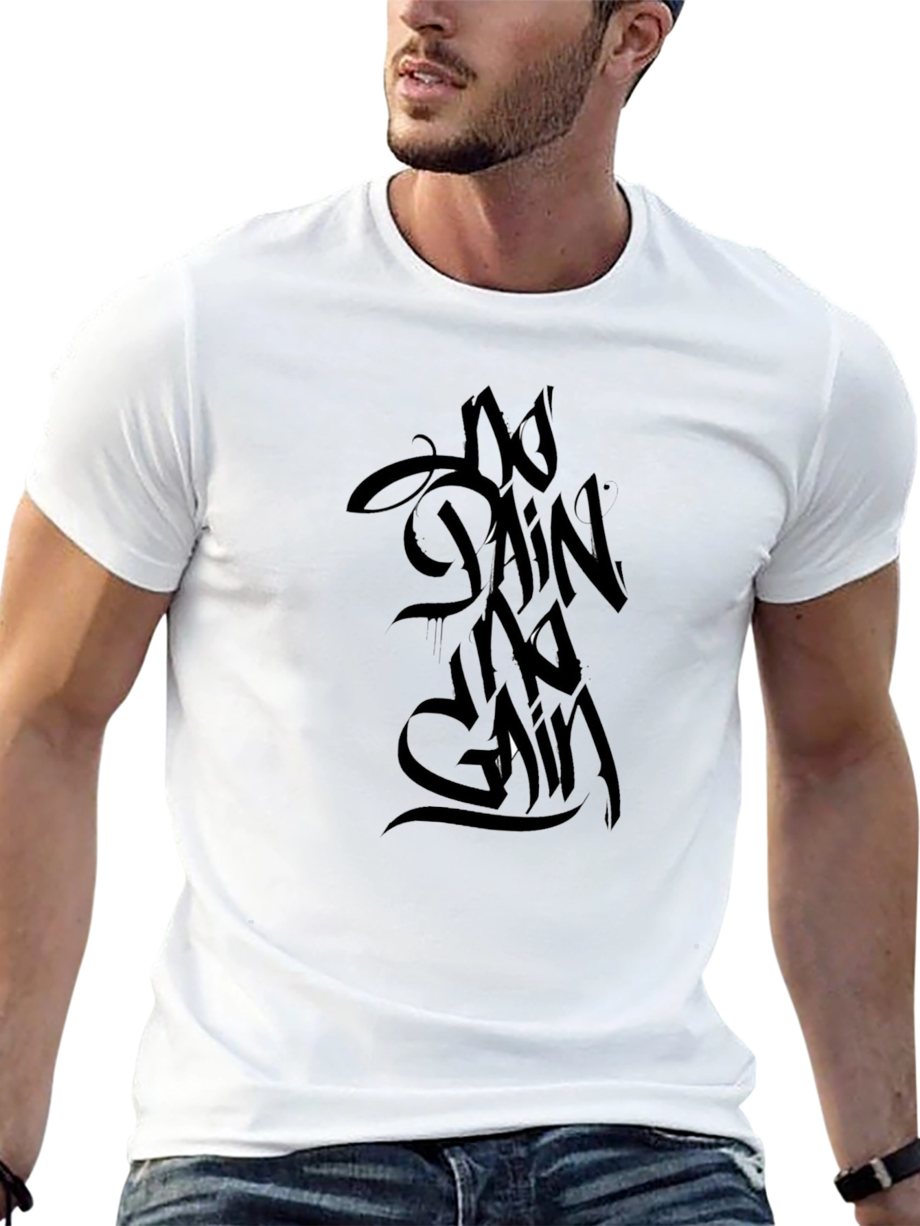 Black No Pain No Gain Graphic T-Shirt
