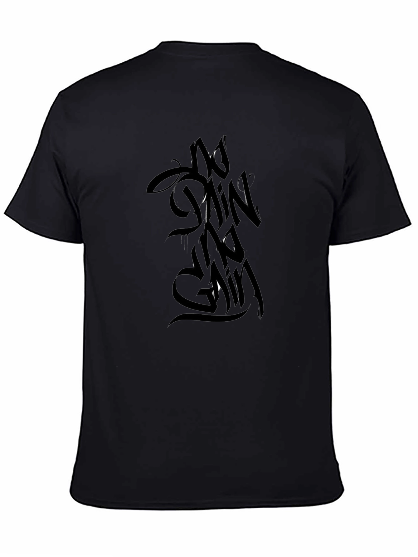 Black No Pain No Gain Graphic T-Shirt