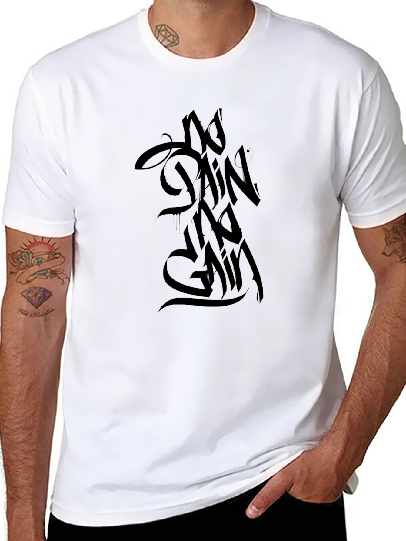 Black No Pain No Gain Graphic T-Shirt