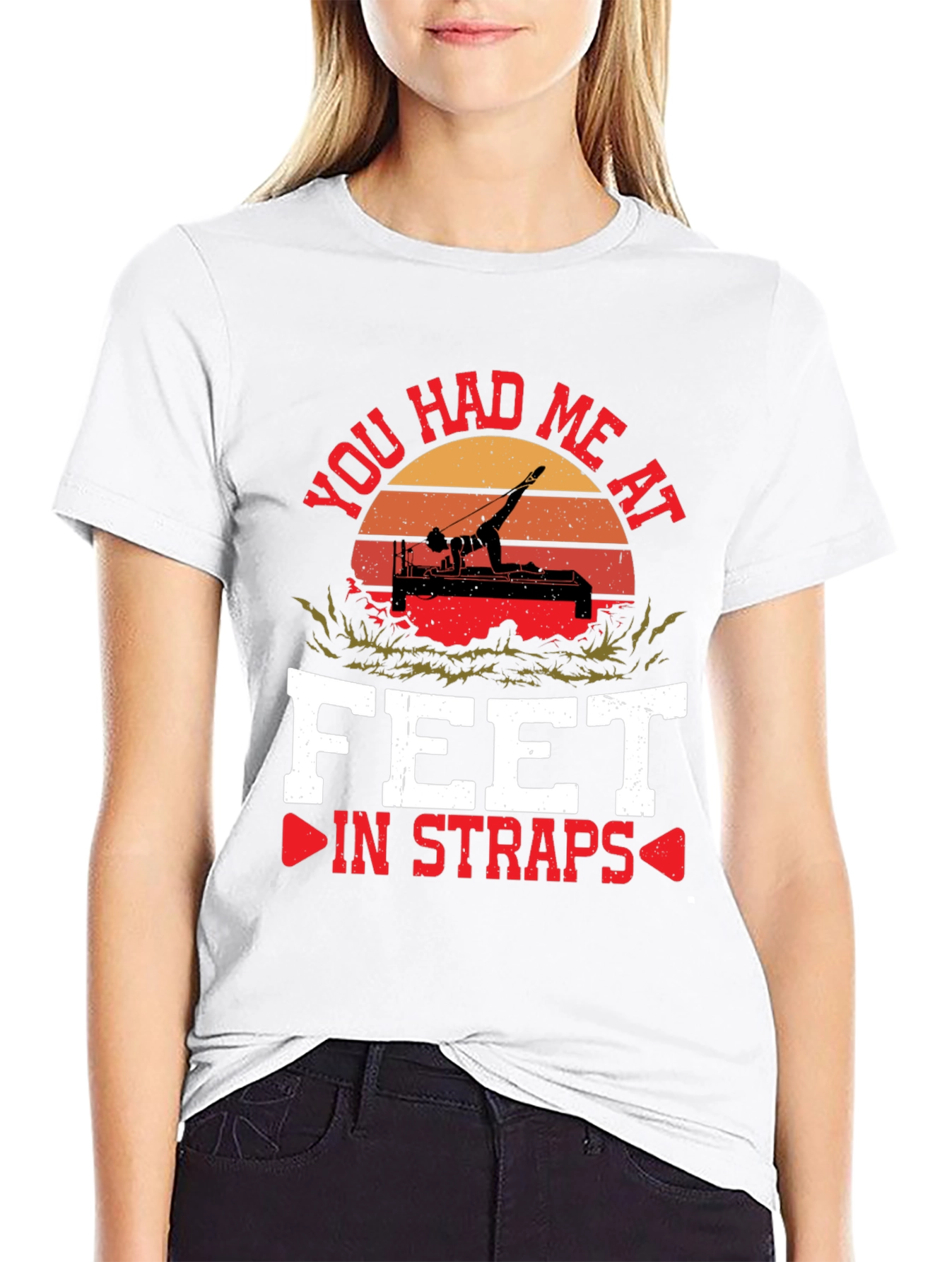 Pilates Lover T-Shirt - Feet In Straps Graphic Tee