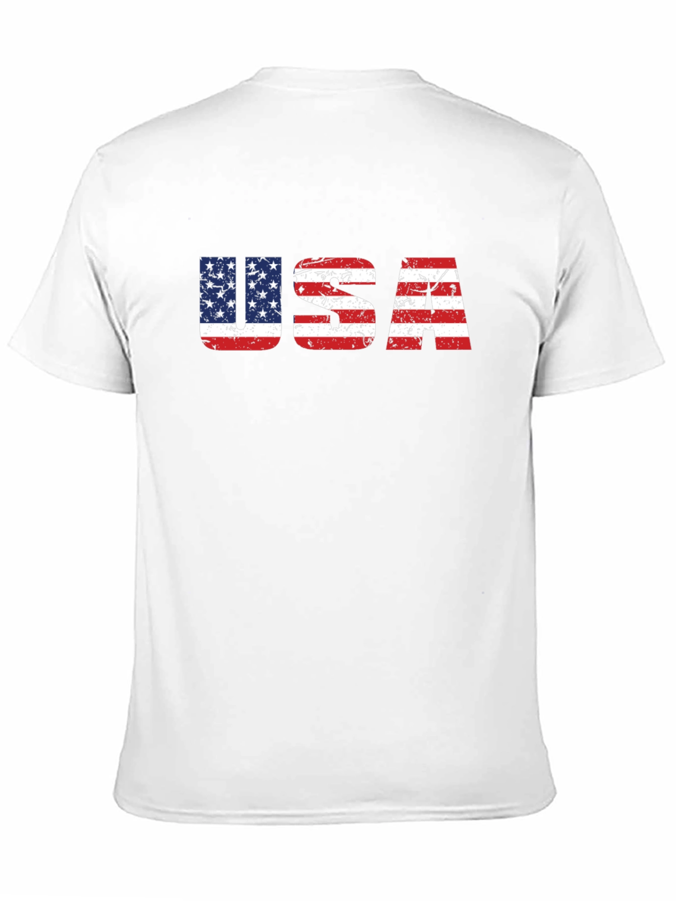 USA Flag Graphic Print Crew Neck T-Shirt