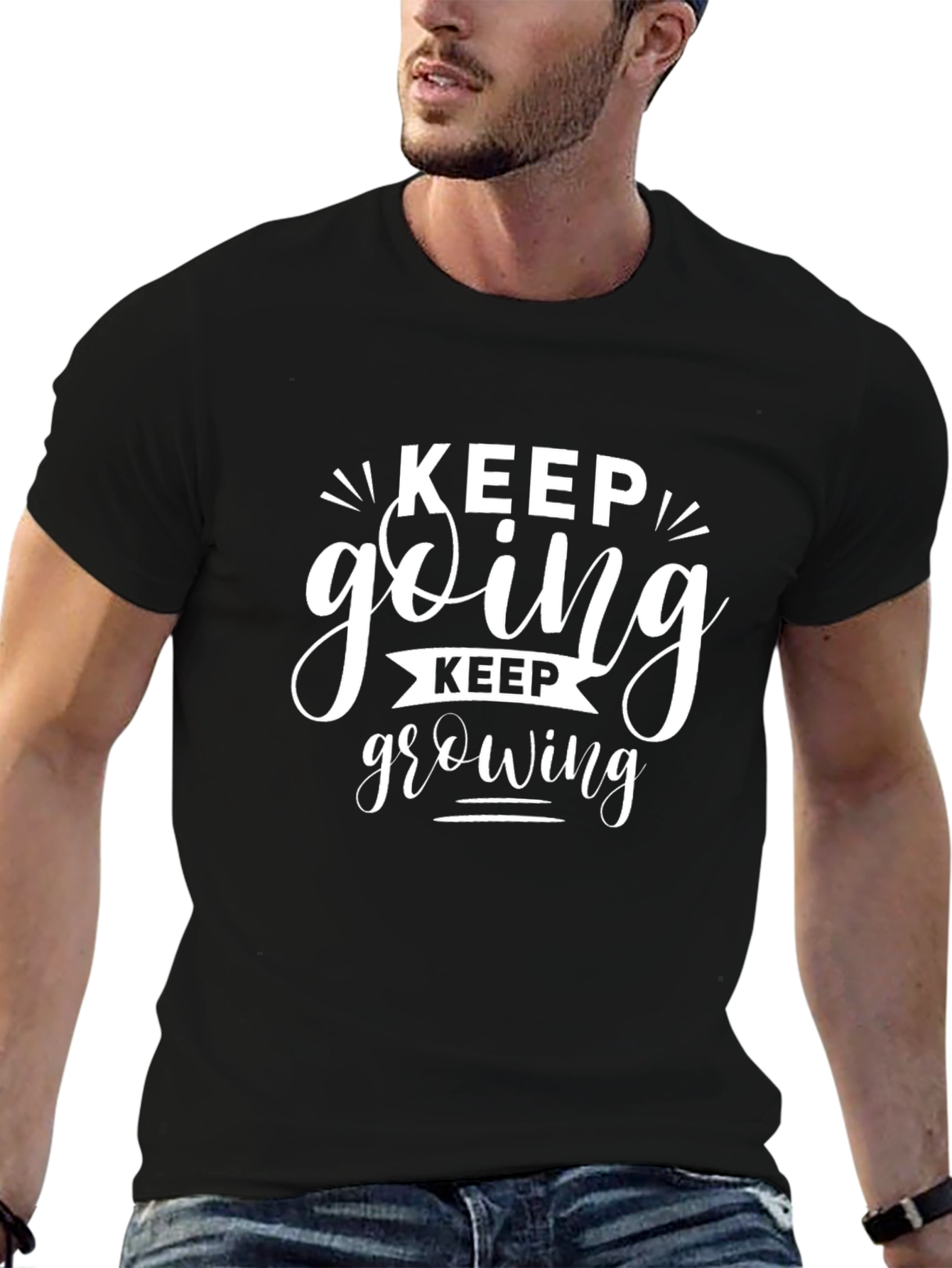 Keep Going Keep Growing Black T-Shirt