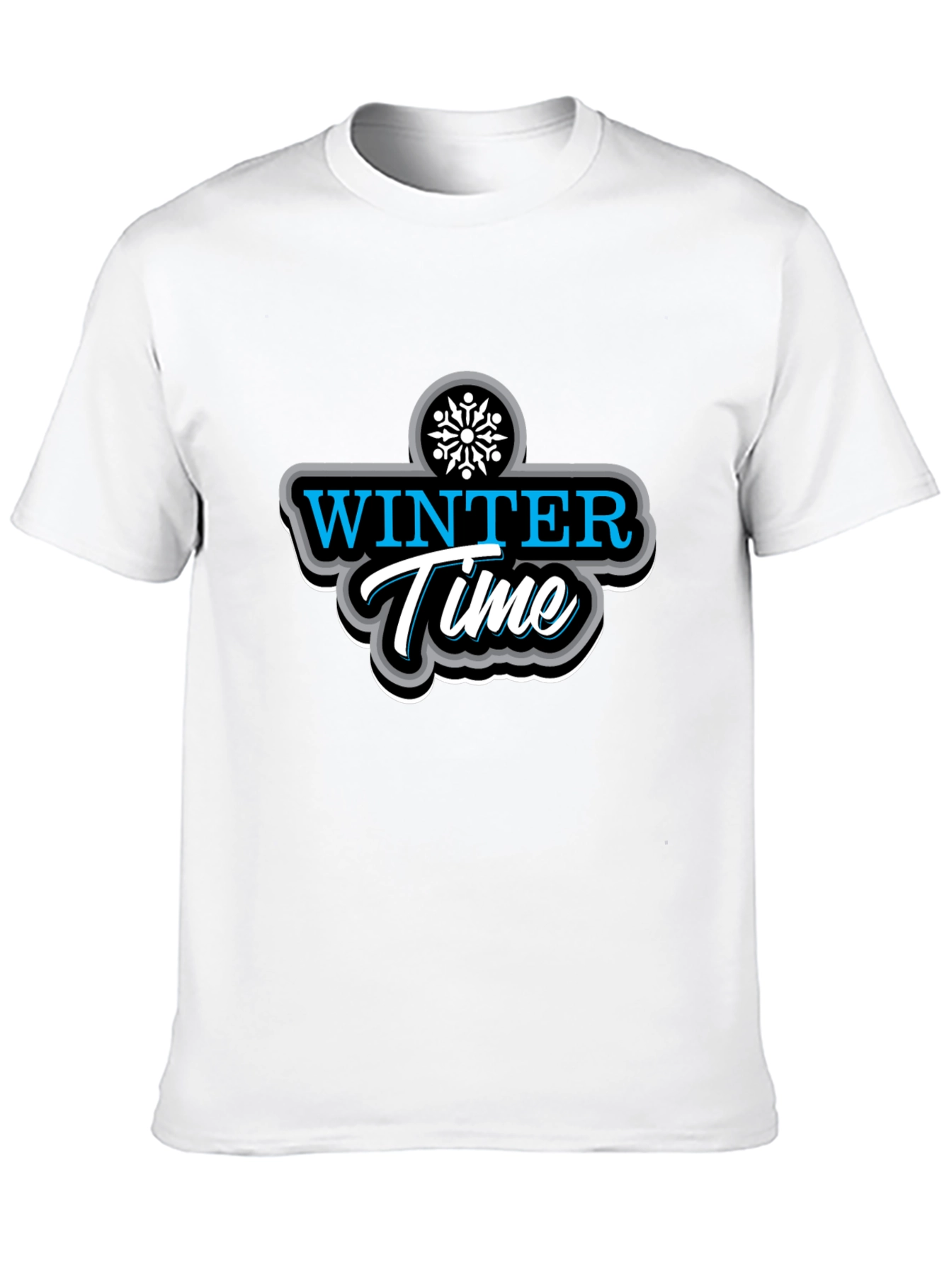 Winter Time Black Graphic T-Shirt