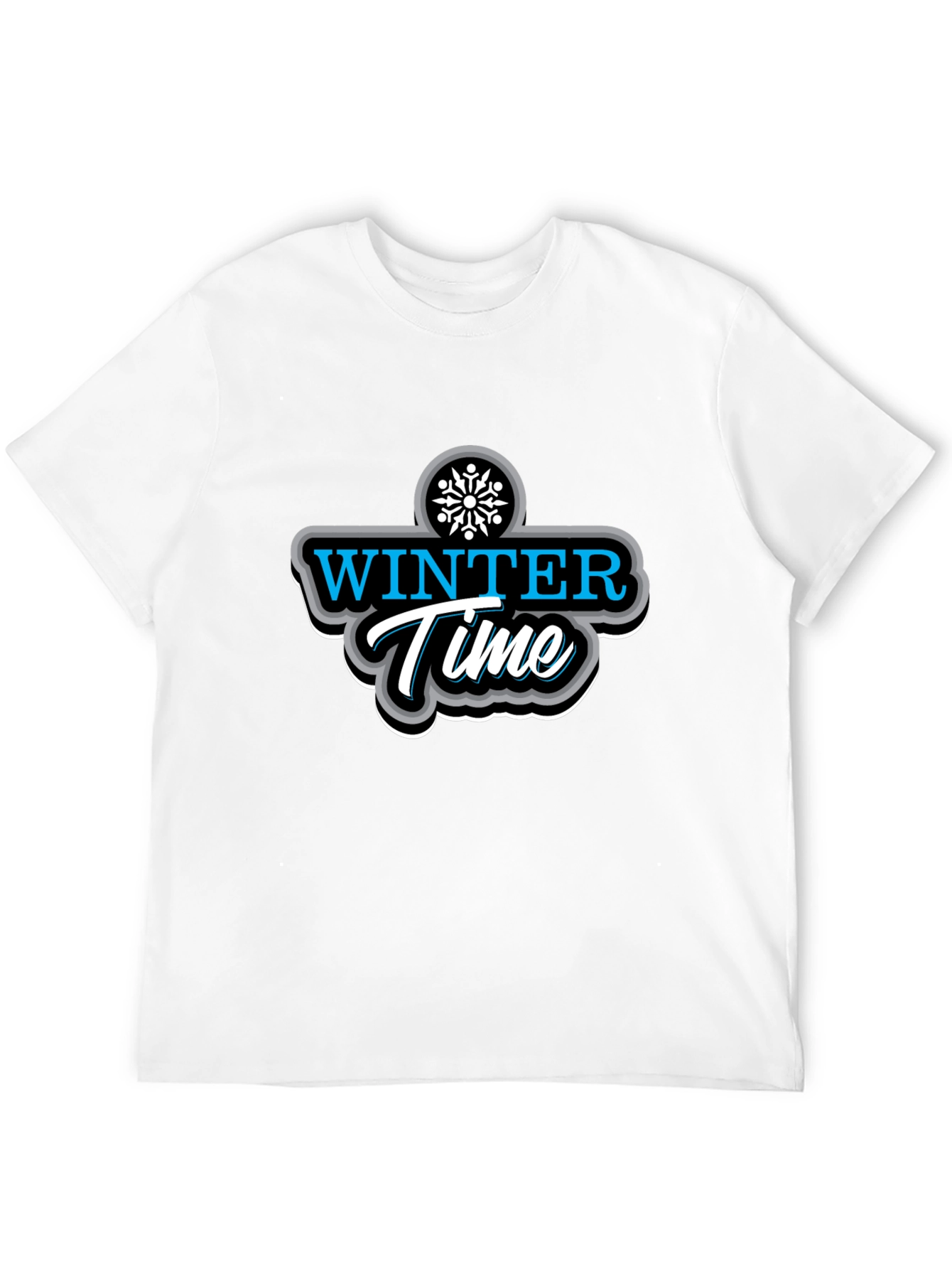 Winter Time Black Graphic T-Shirt