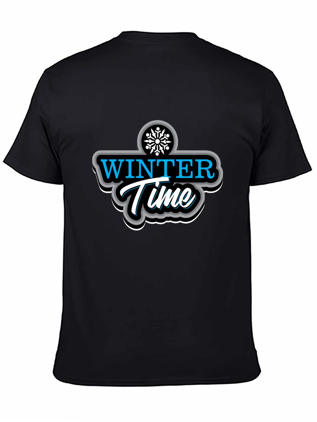 Winter Time Black Graphic T-Shirt