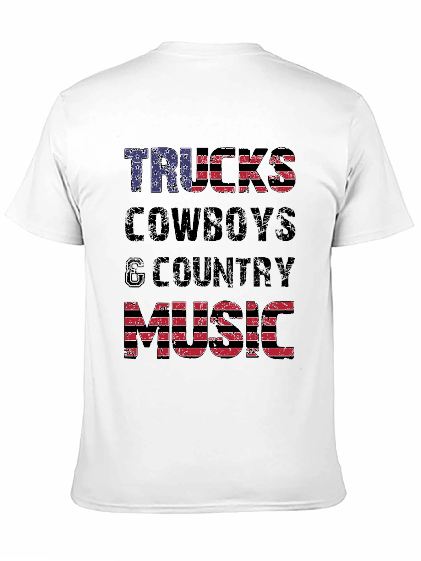 Trucks Cowboys & Country Music American Flag T-Shirt
