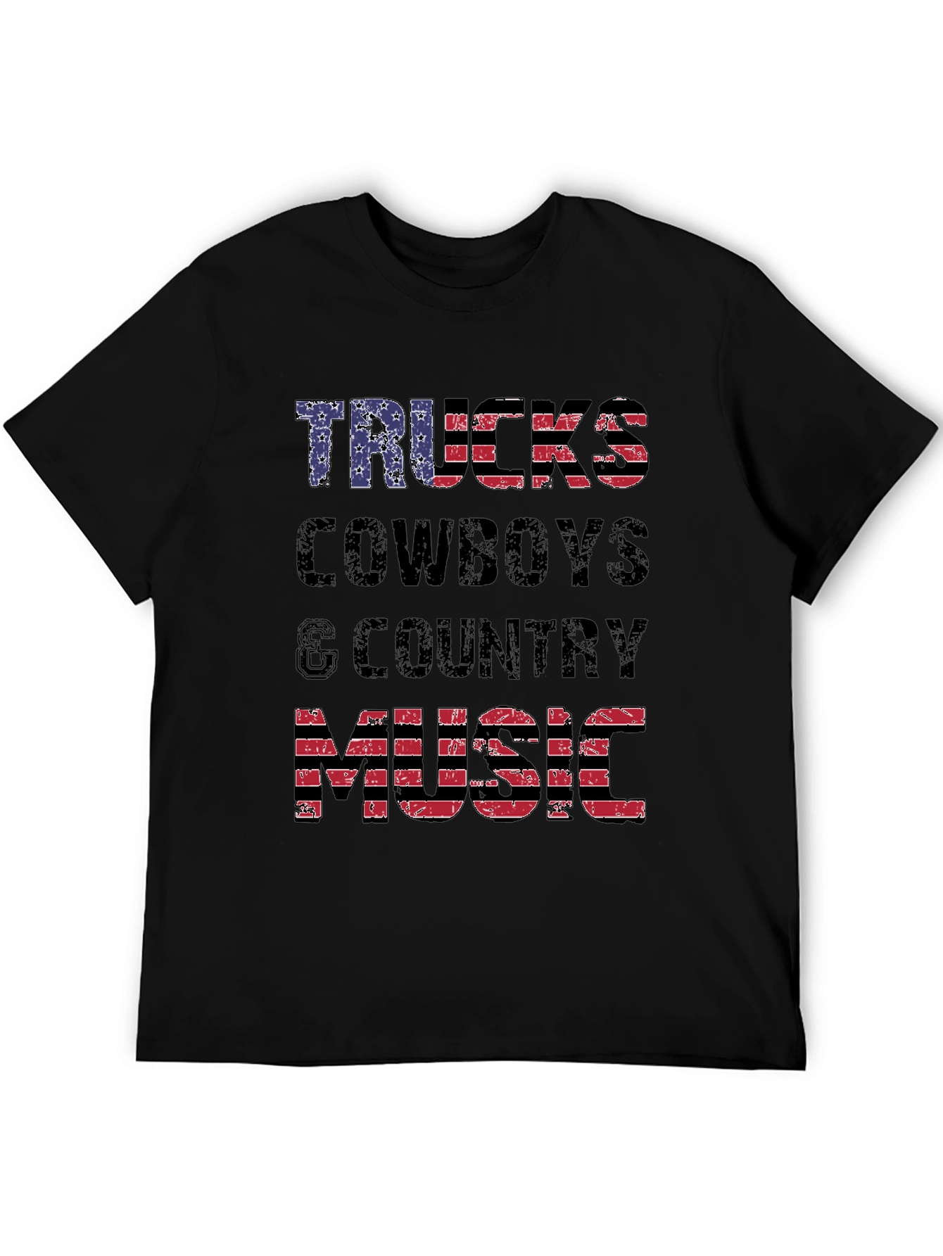 Trucks Cowboys & Country Music American Flag T-Shirt