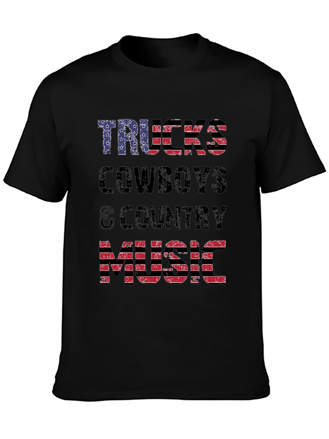 Trucks Cowboys & Country Music American Flag T-Shirt