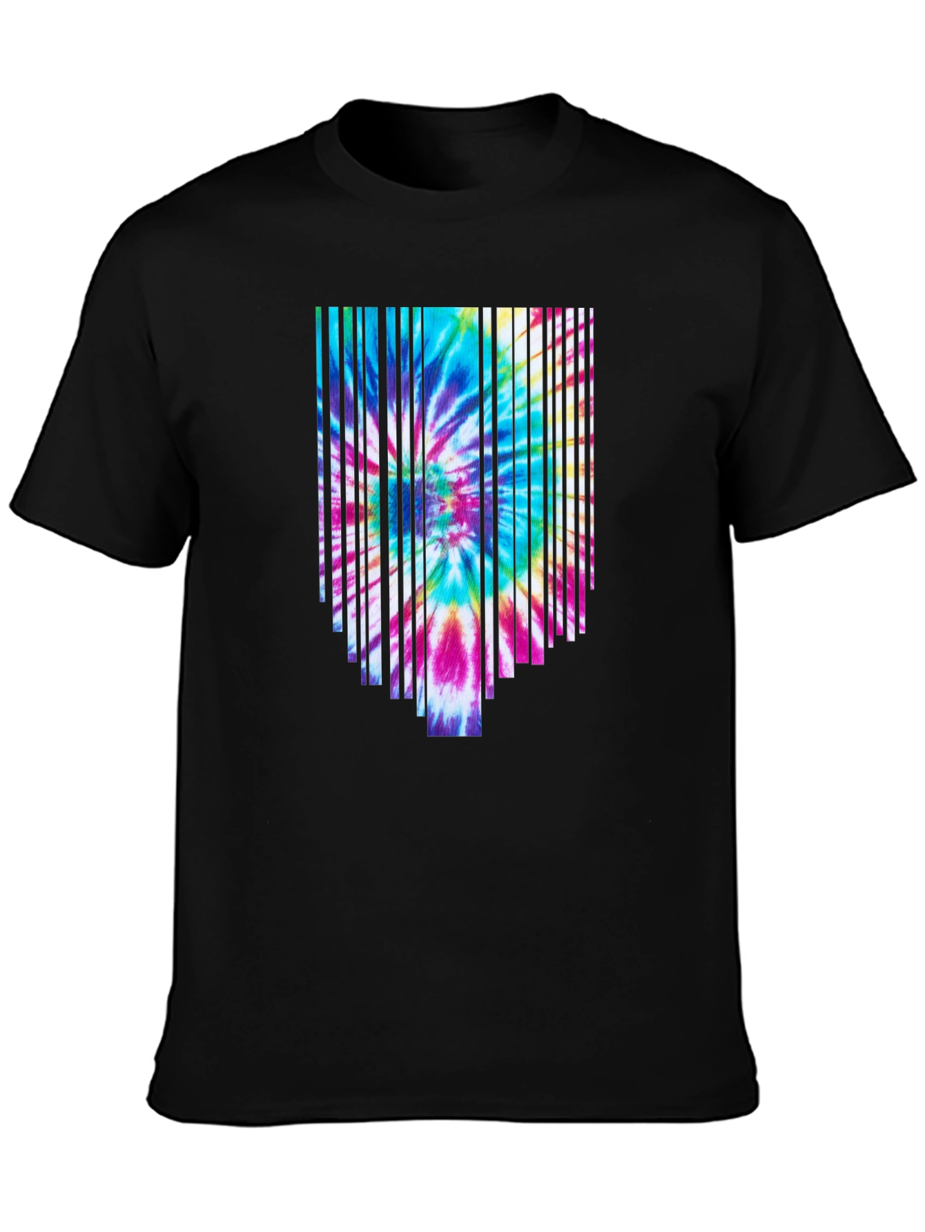 Retro Tie-Dye Graphic Tee - Black