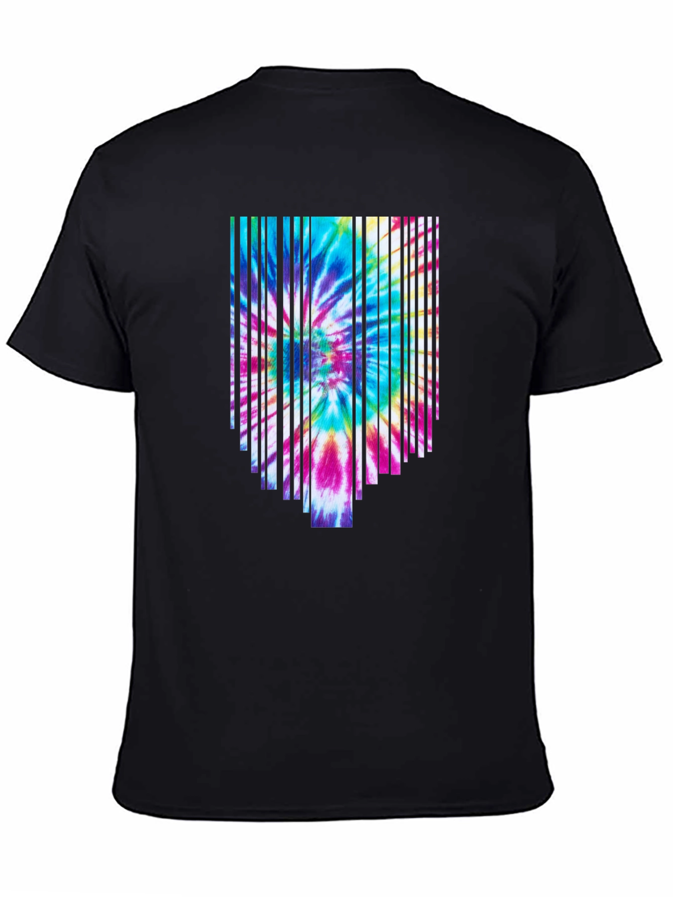 Retro Tie-Dye Graphic Tee - Black