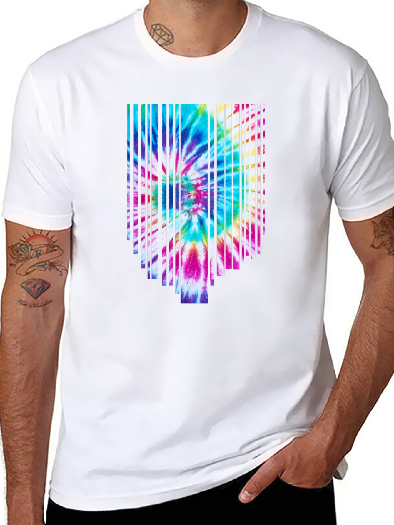 Retro Tie-Dye Graphic Tee - Black