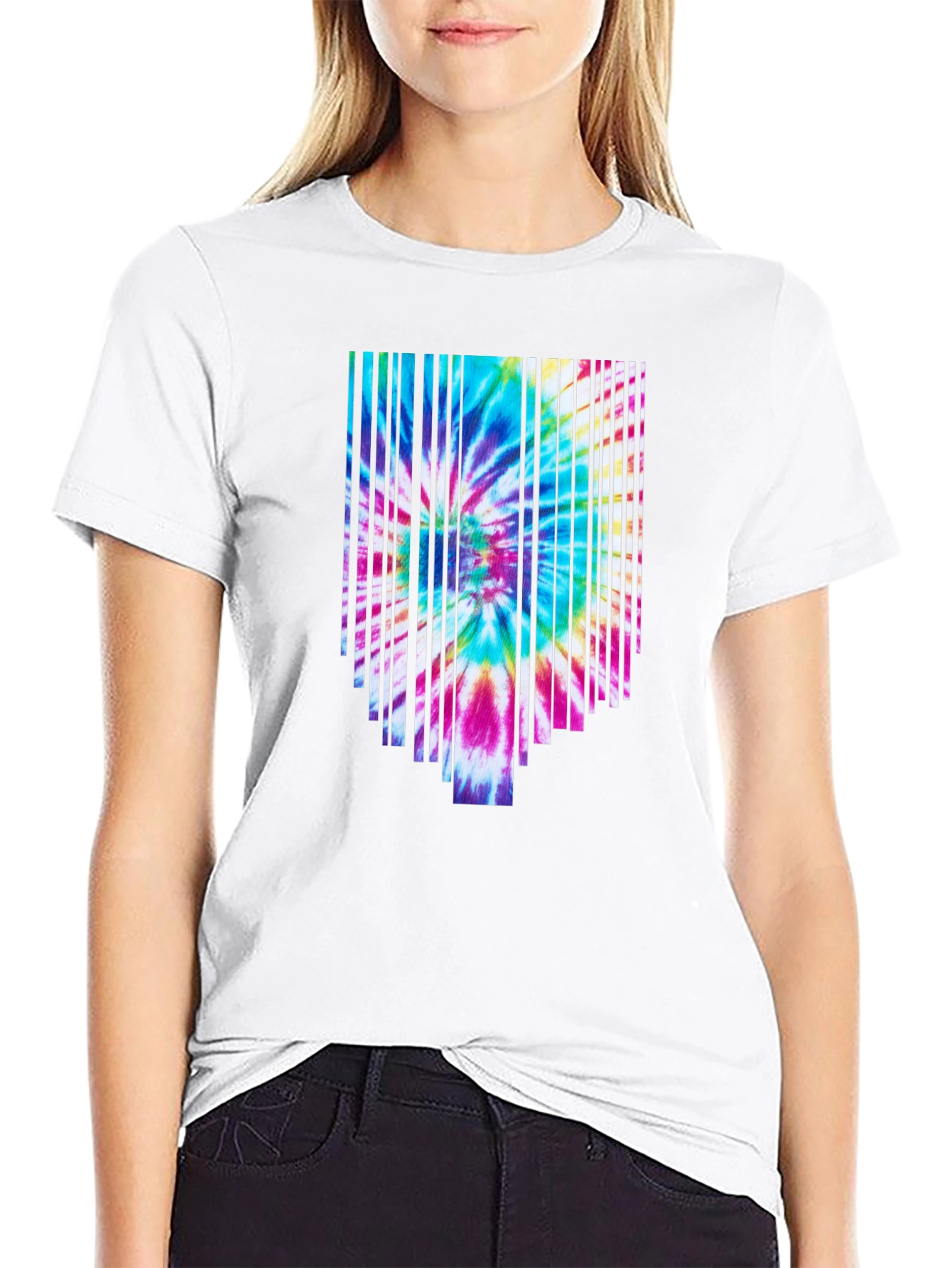 Retro Tie-Dye Graphic Tee - Black