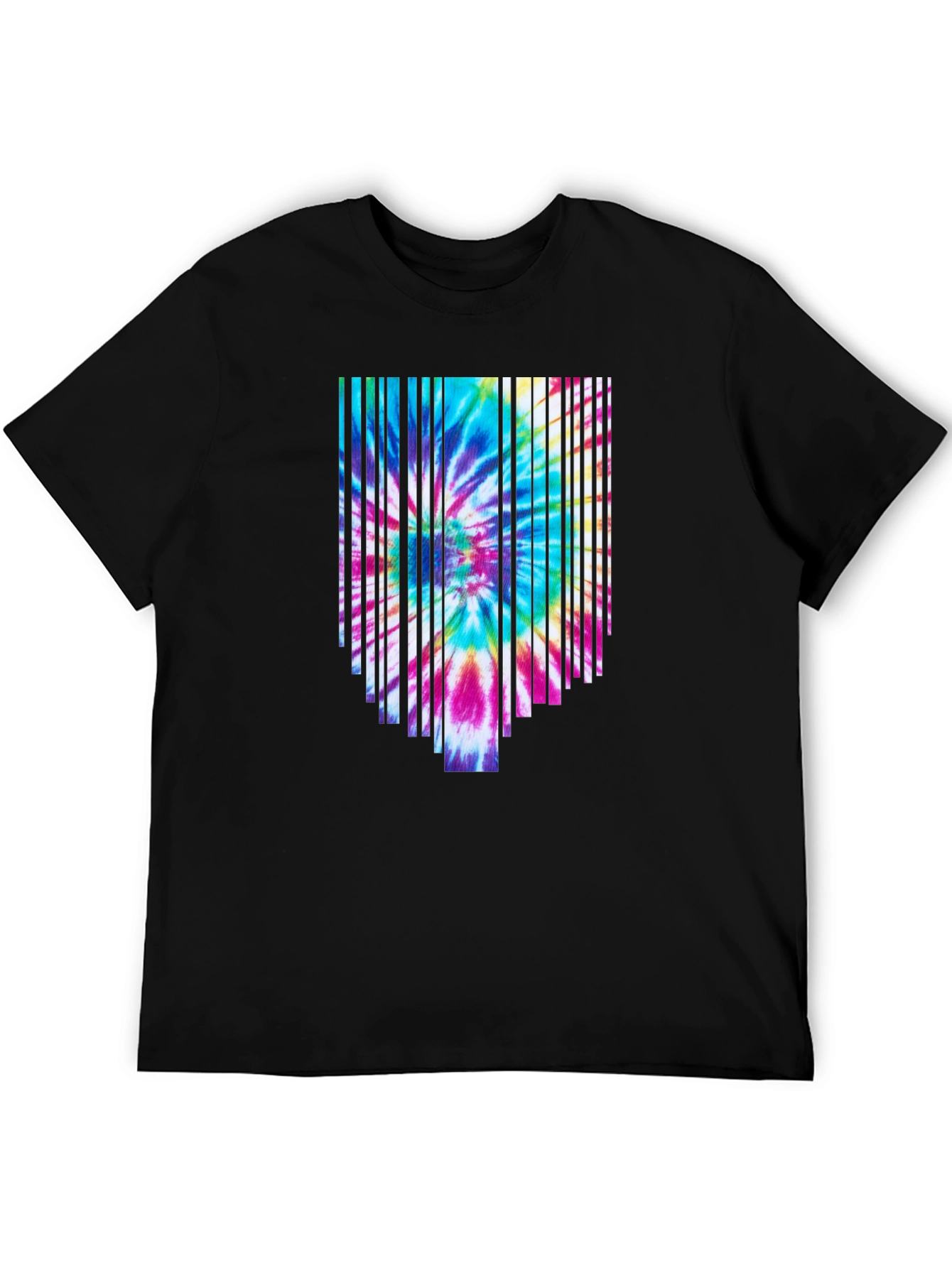 Retro Tie-Dye Graphic Tee - Black