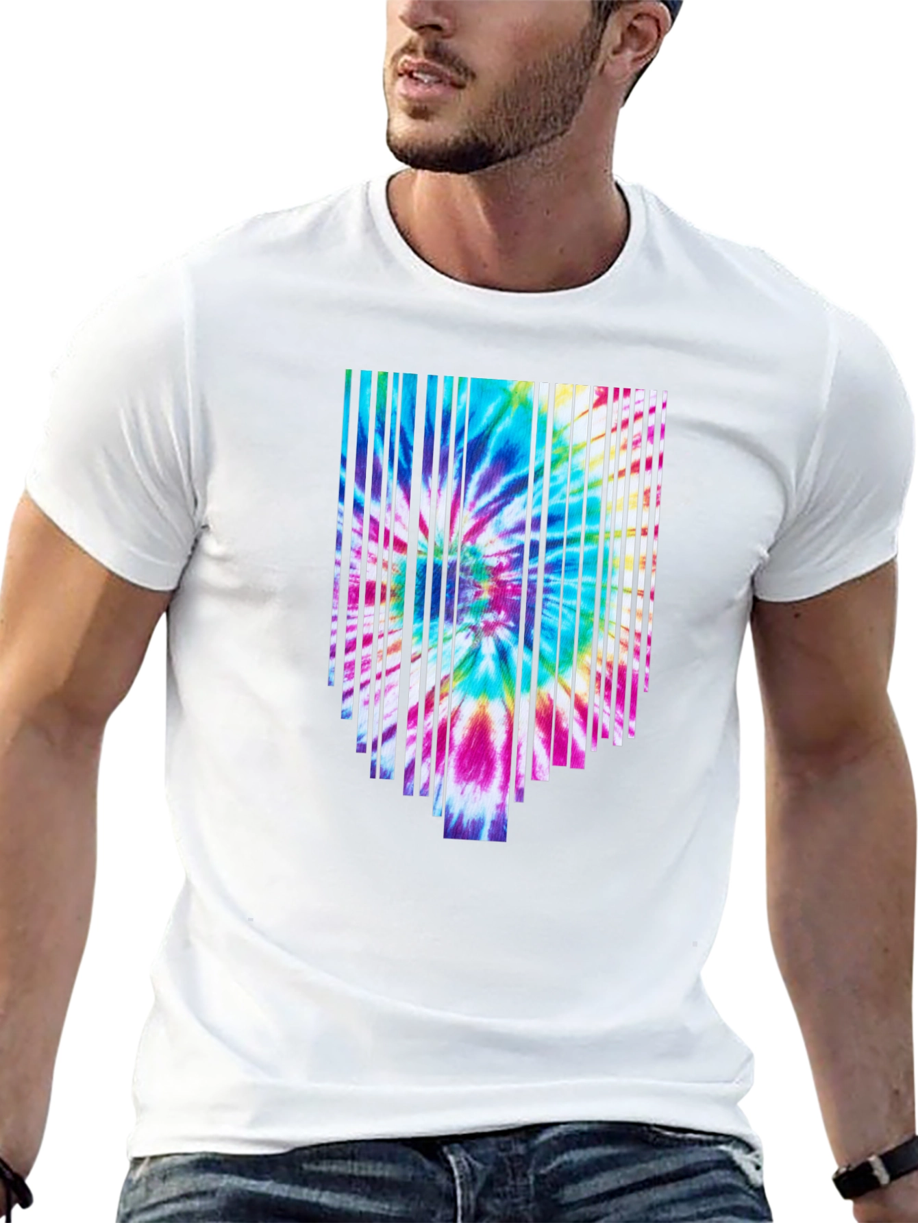 Retro Tie-Dye Graphic Tee - Black