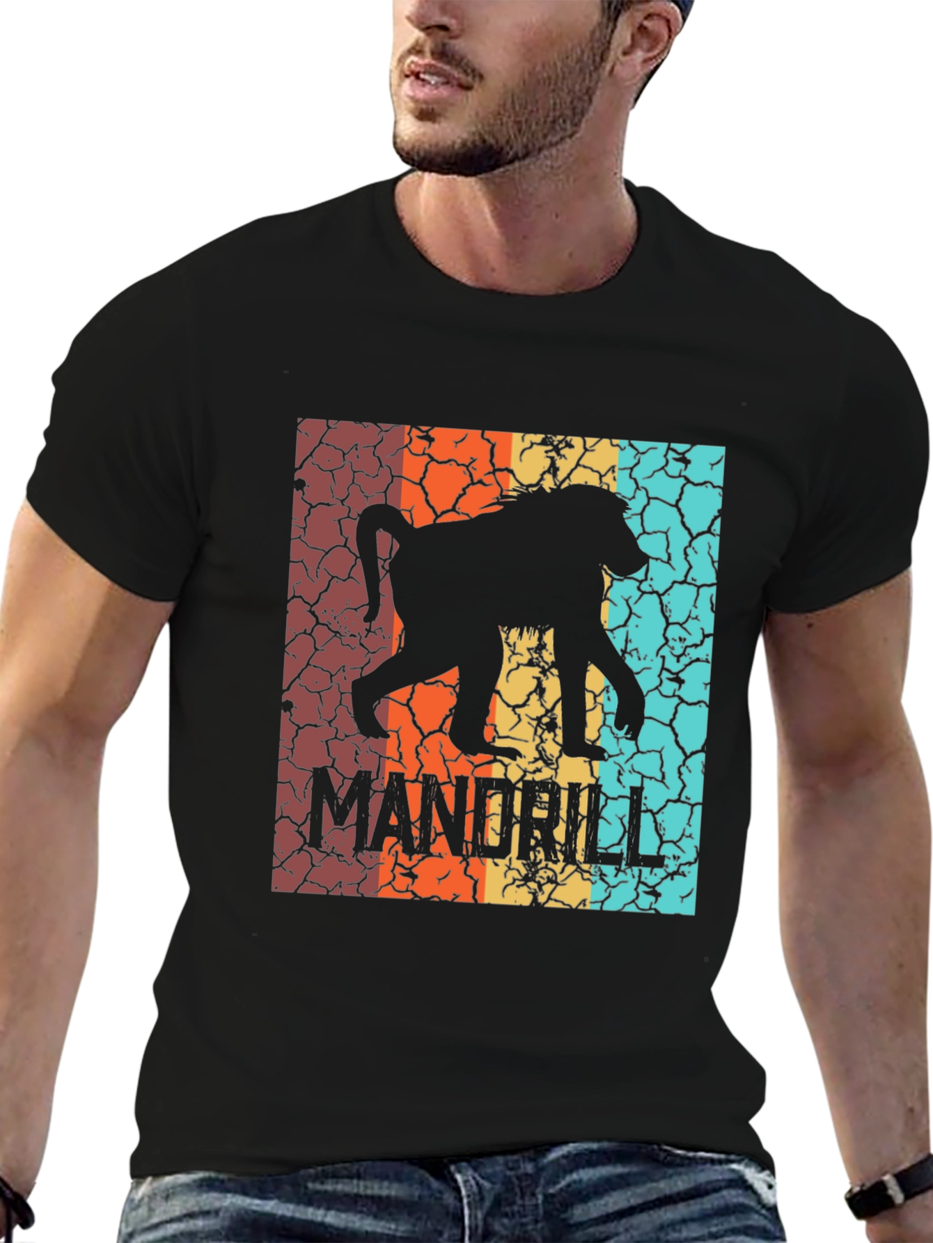 Retro Mandrill Silhouette Graphic T-Shirt