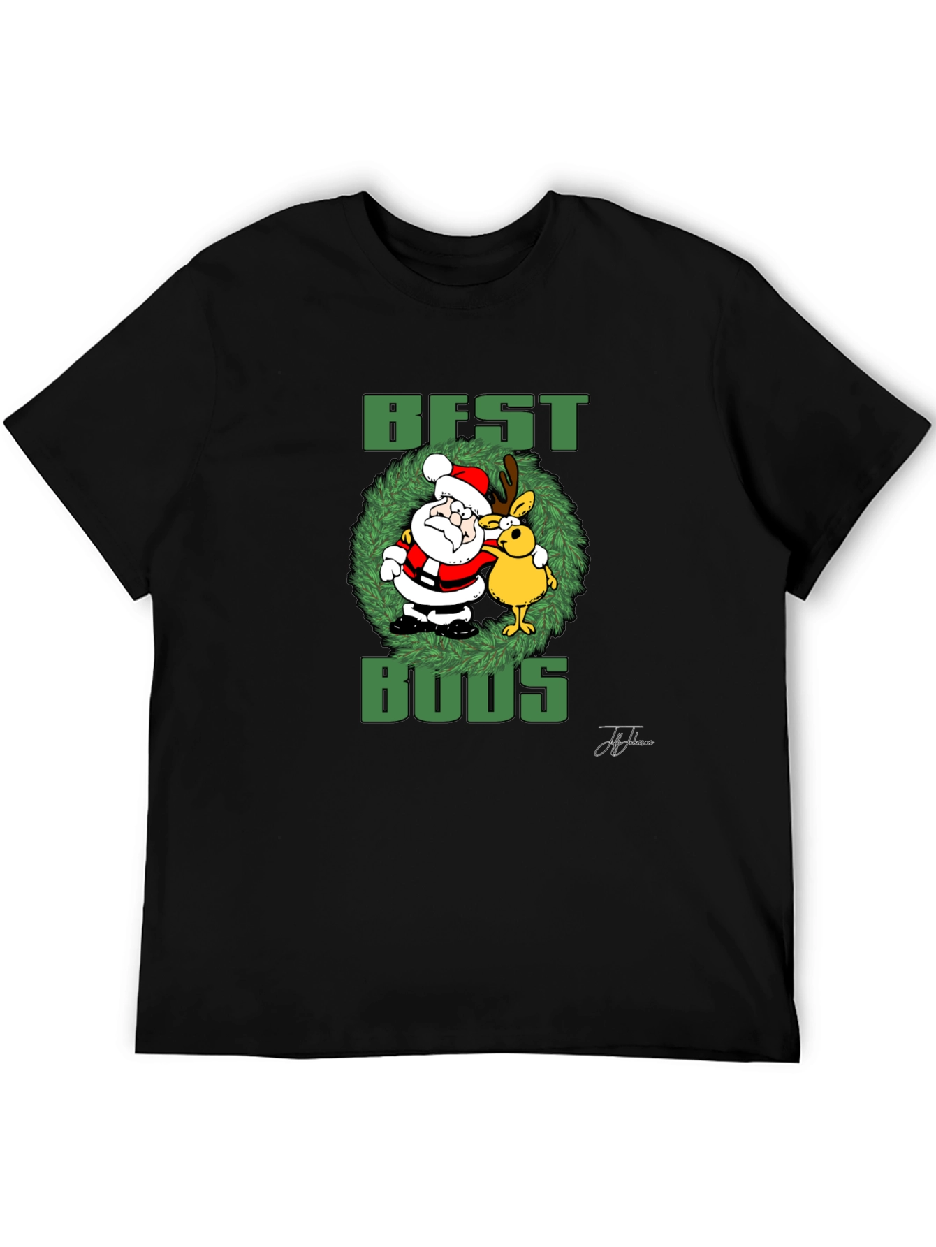 Best Buds Santa & Rudolph Graphic T-Shirt