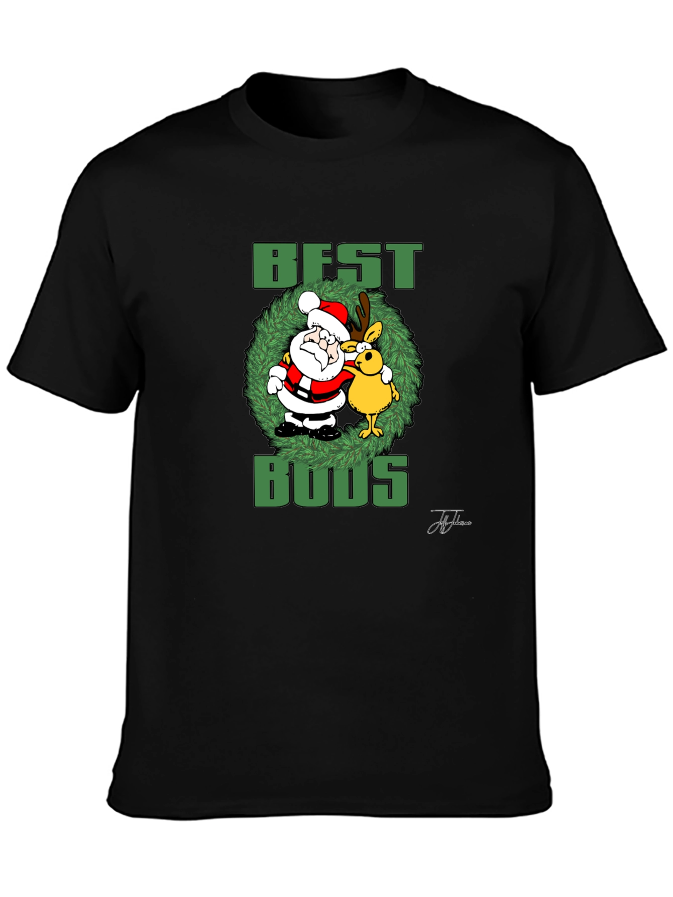 Best Buds Santa & Rudolph Graphic T-Shirt