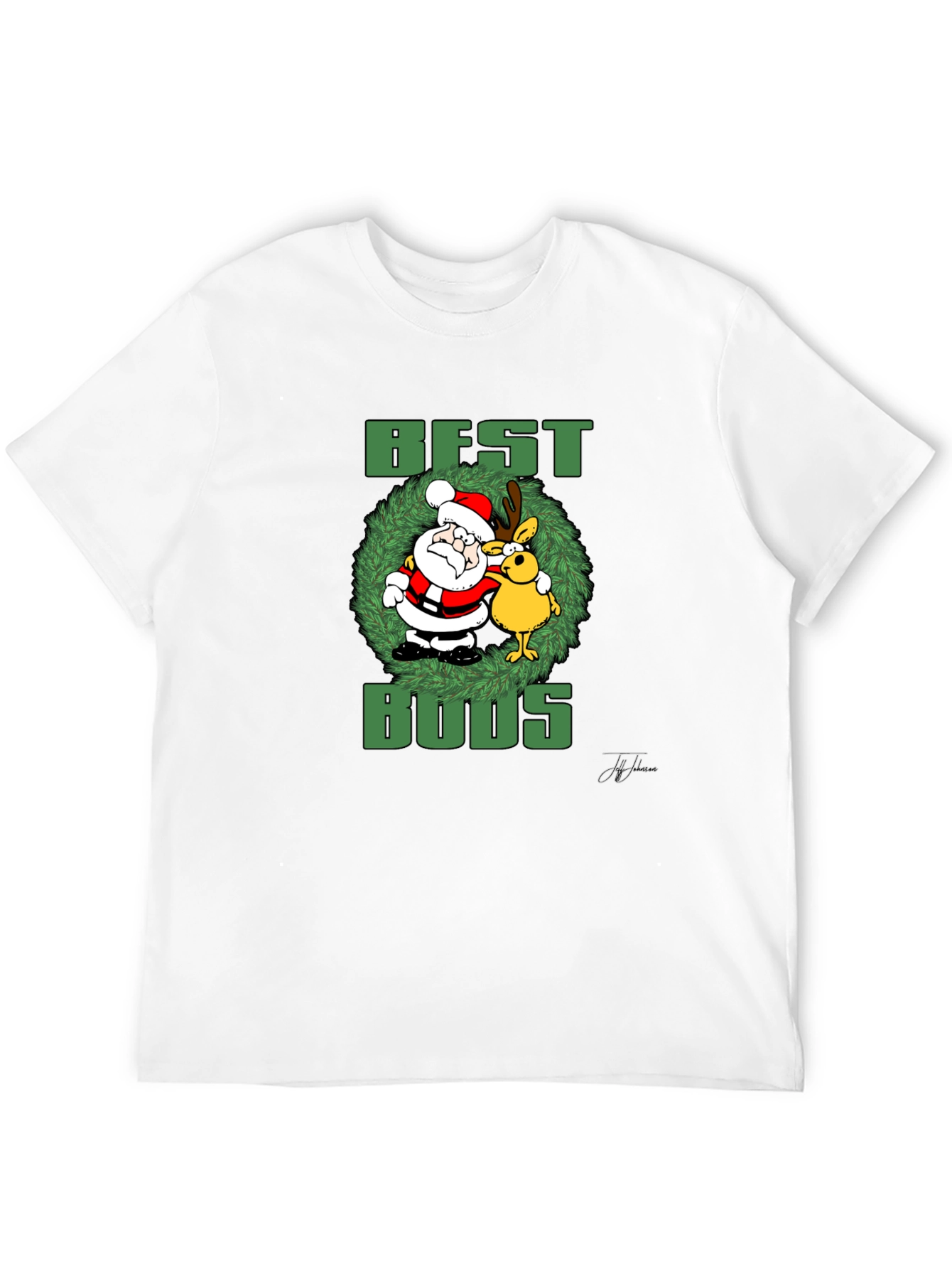 Best Buds Santa & Rudolph Graphic T-Shirt