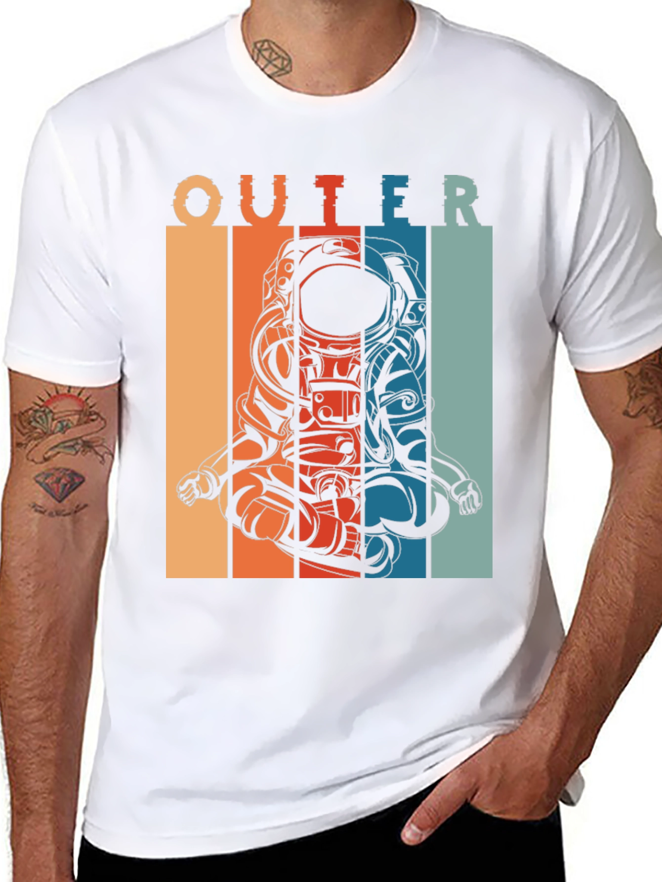 Outer Space Astronaut Meditation Graphic T-Shirt