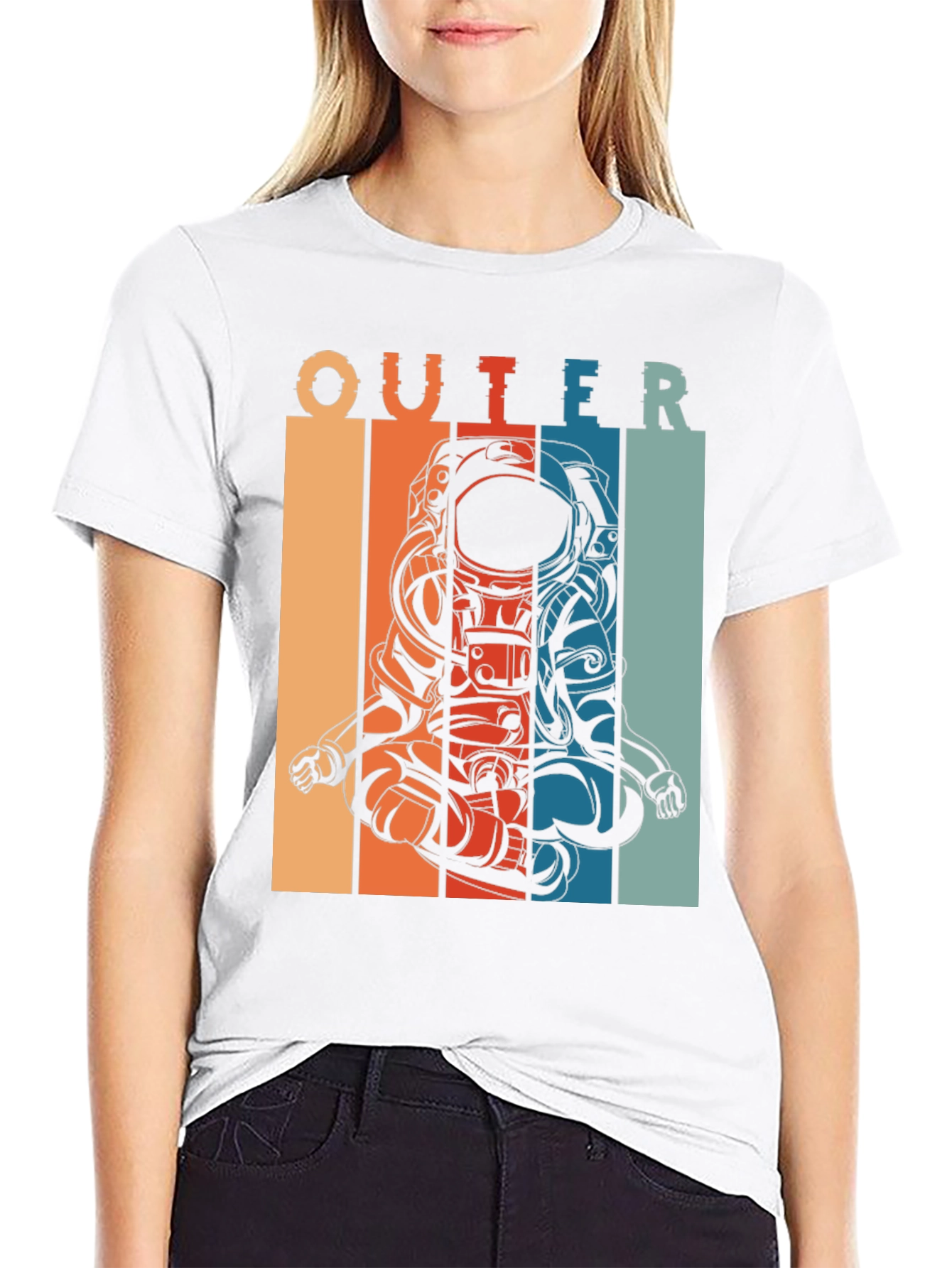 Outer Space Astronaut Meditation Graphic T-Shirt