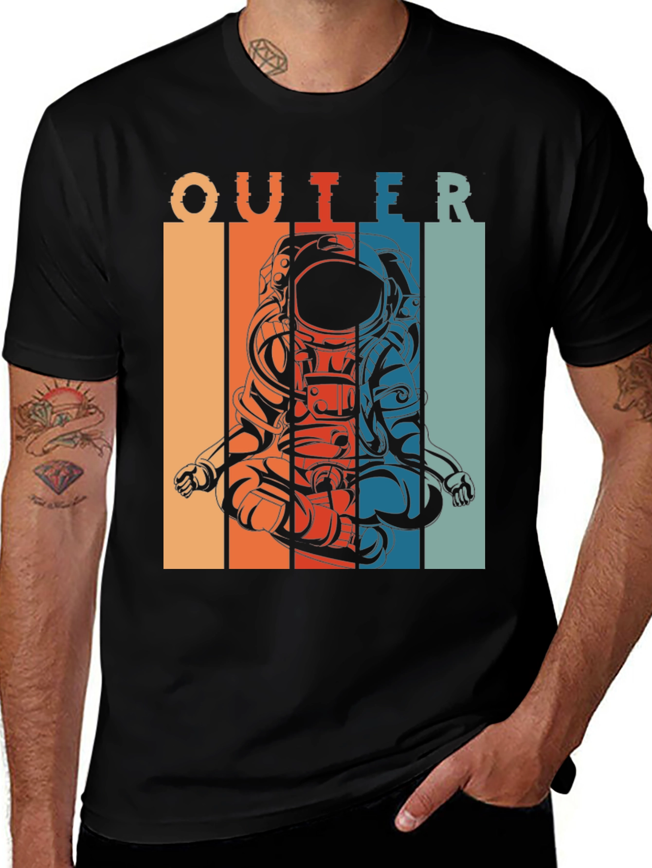 Outer Space Astronaut Meditation Graphic T-Shirt
