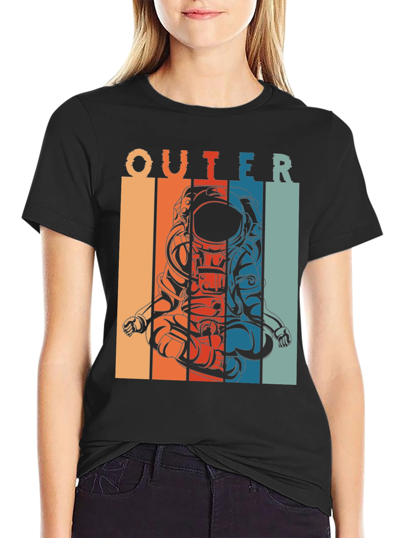 Outer Space Astronaut Meditation Graphic T-Shirt