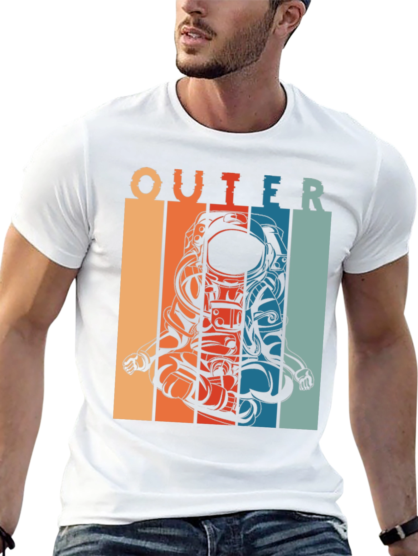 Outer Space Astronaut Meditation Graphic T-Shirt