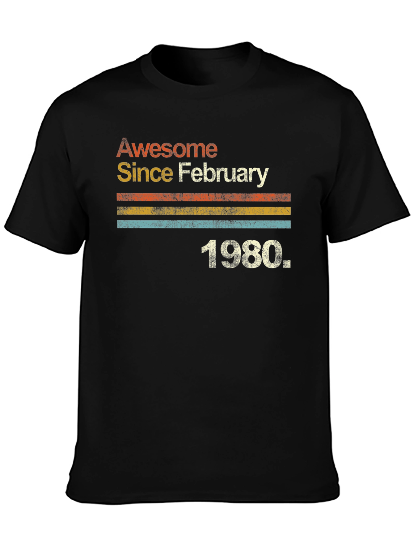 Awesome Since February 1980 Black T-Shirt
