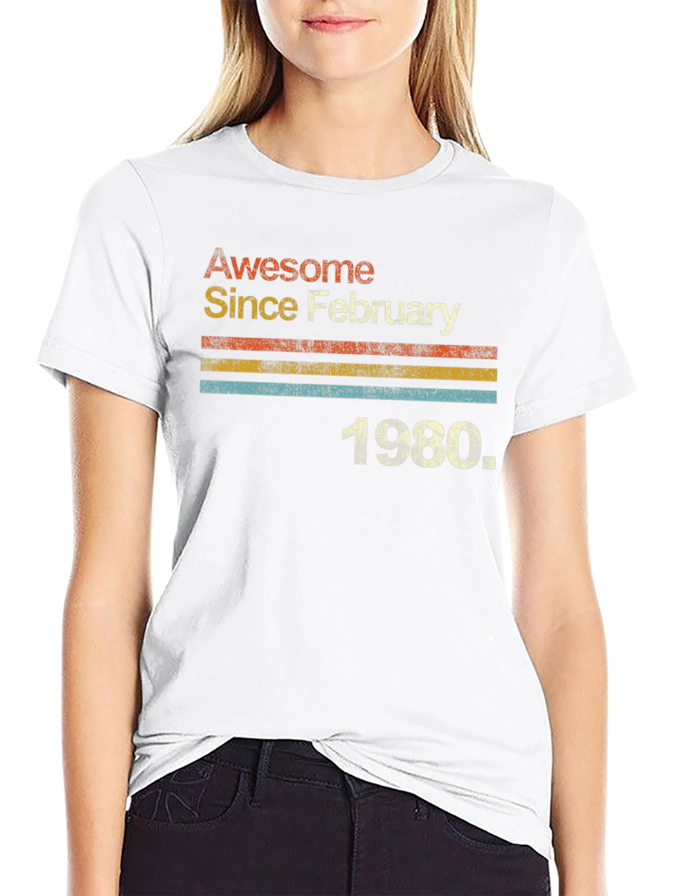 Awesome Since February 1980 Black T-Shirt