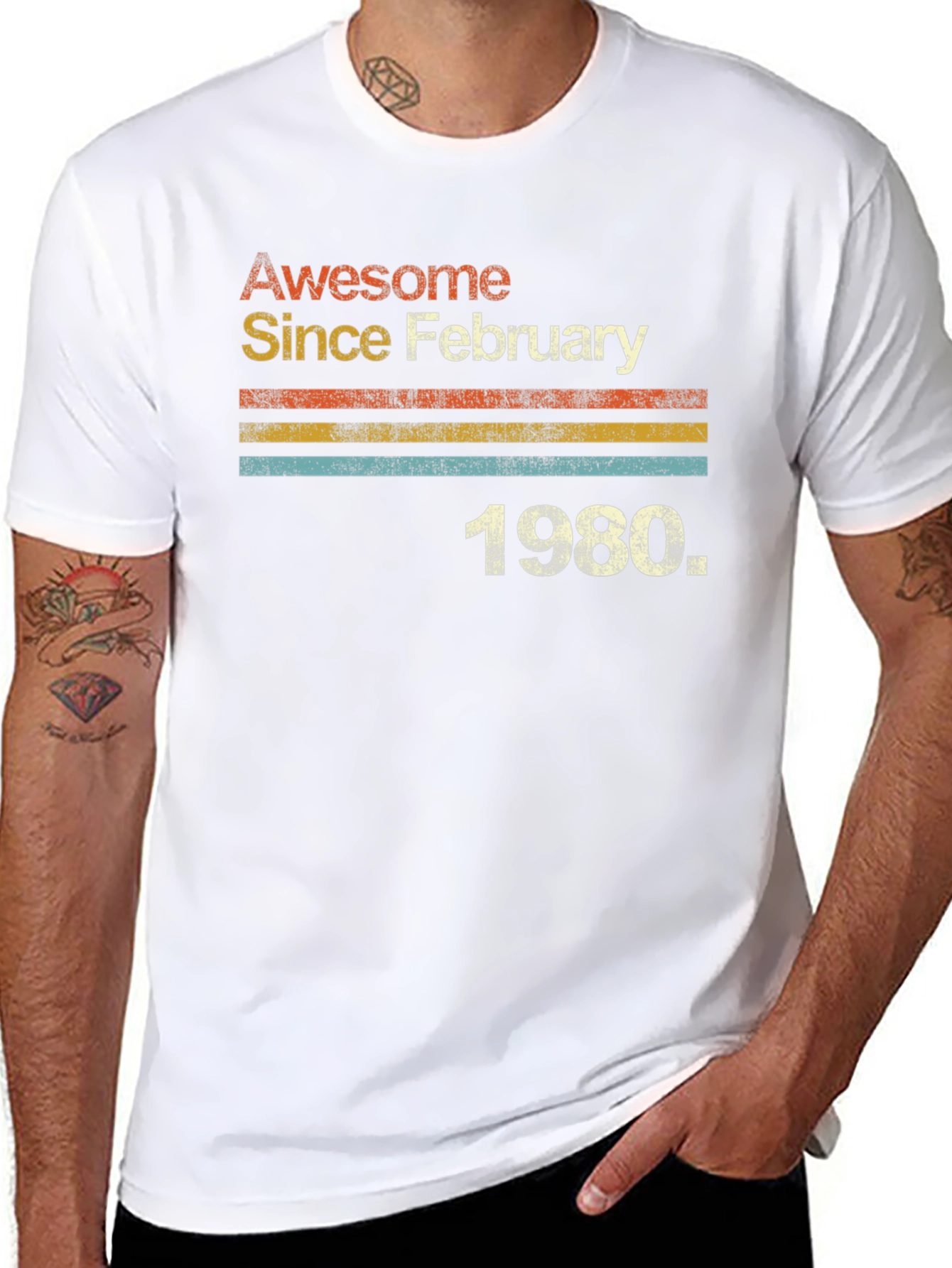 Awesome Since February 1980 Black T-Shirt