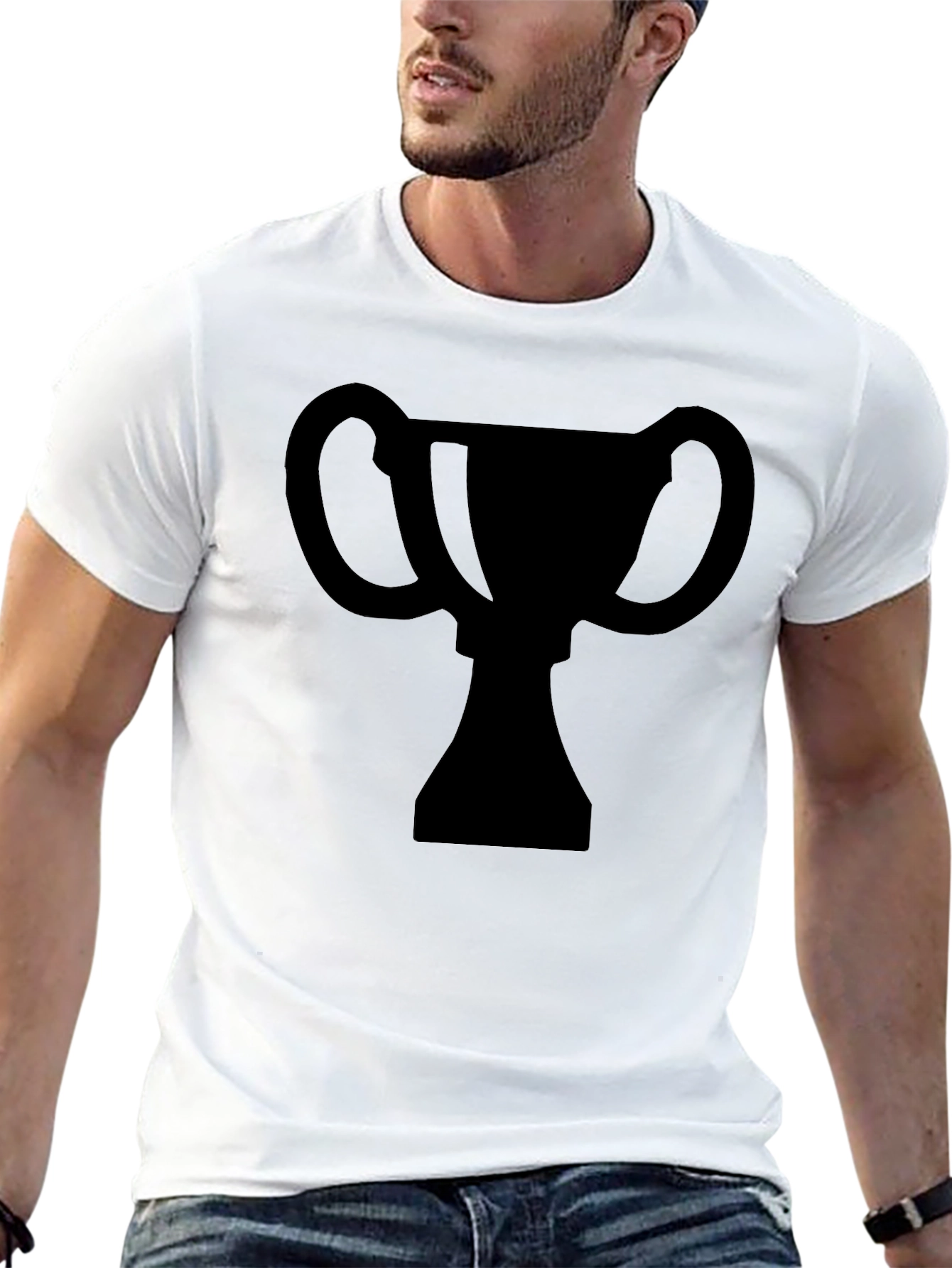 Trophy Graphic Tee -  Black Casual T-Shirt