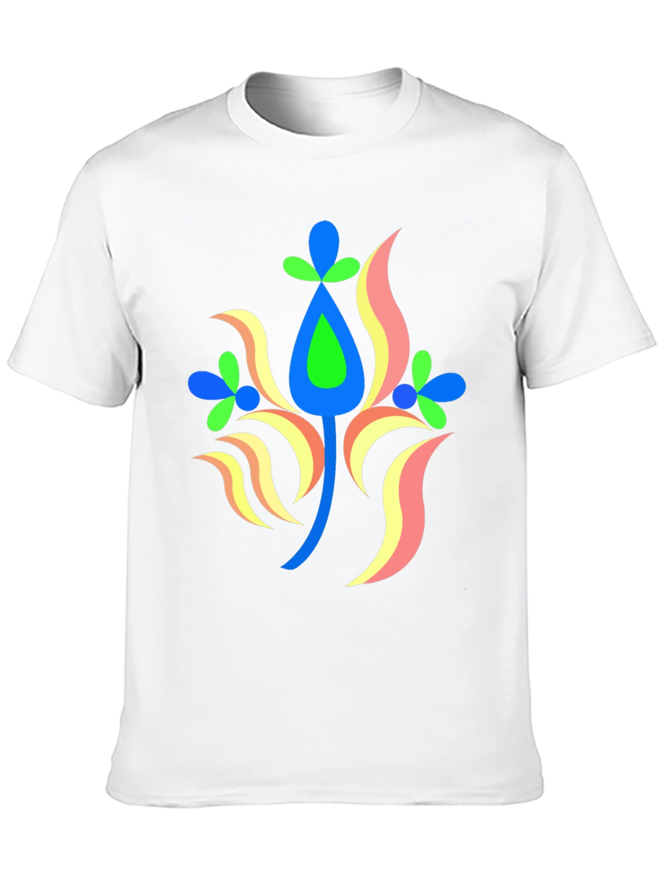 Vibrant Floral Graphic Black T-Shirt