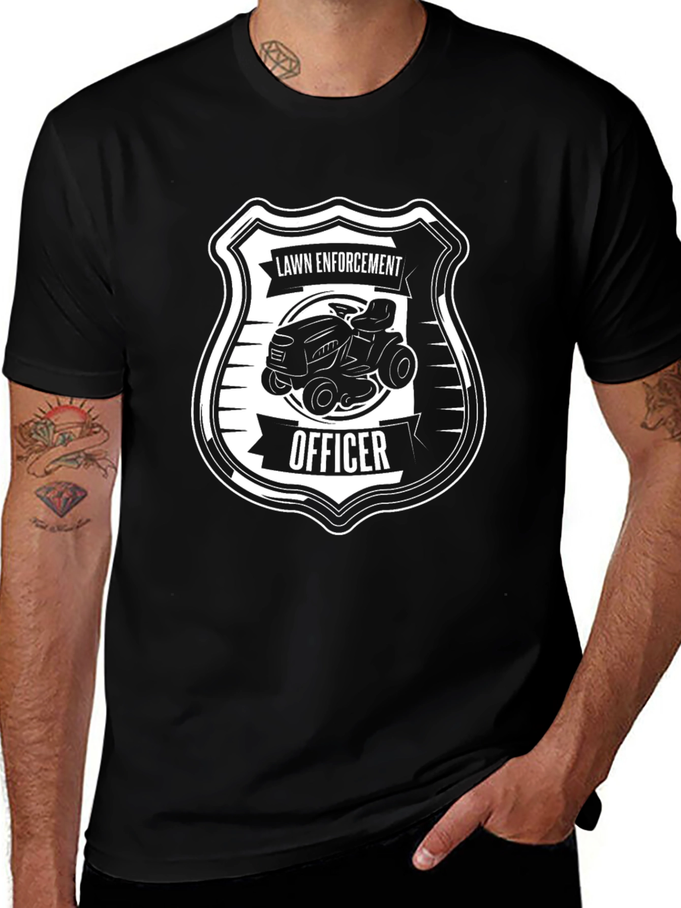 Lawn Enforcement Officer T-Shirt - Funny Gardening Tee