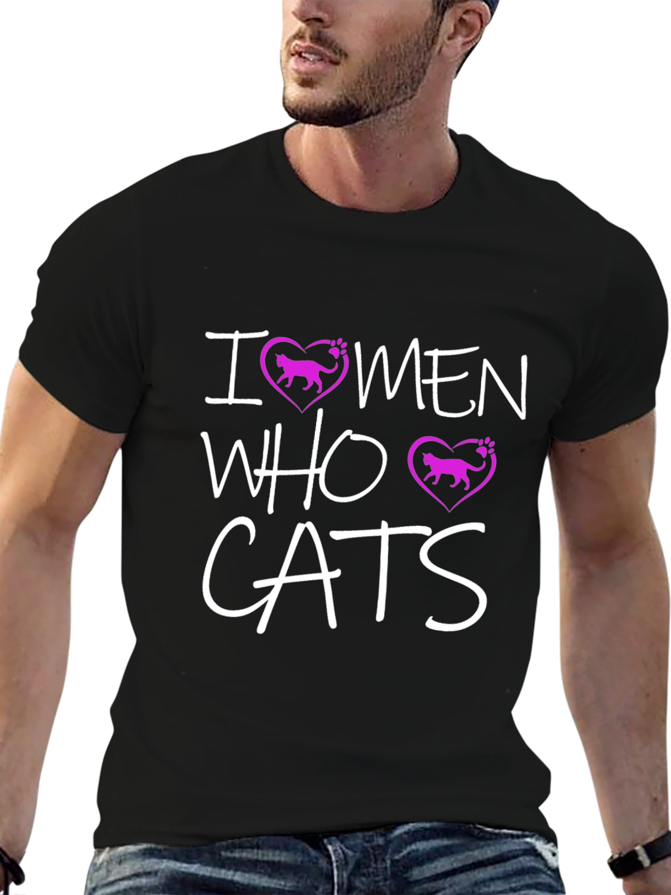 I Love Men Who Love Cats Graphic T-Shirt