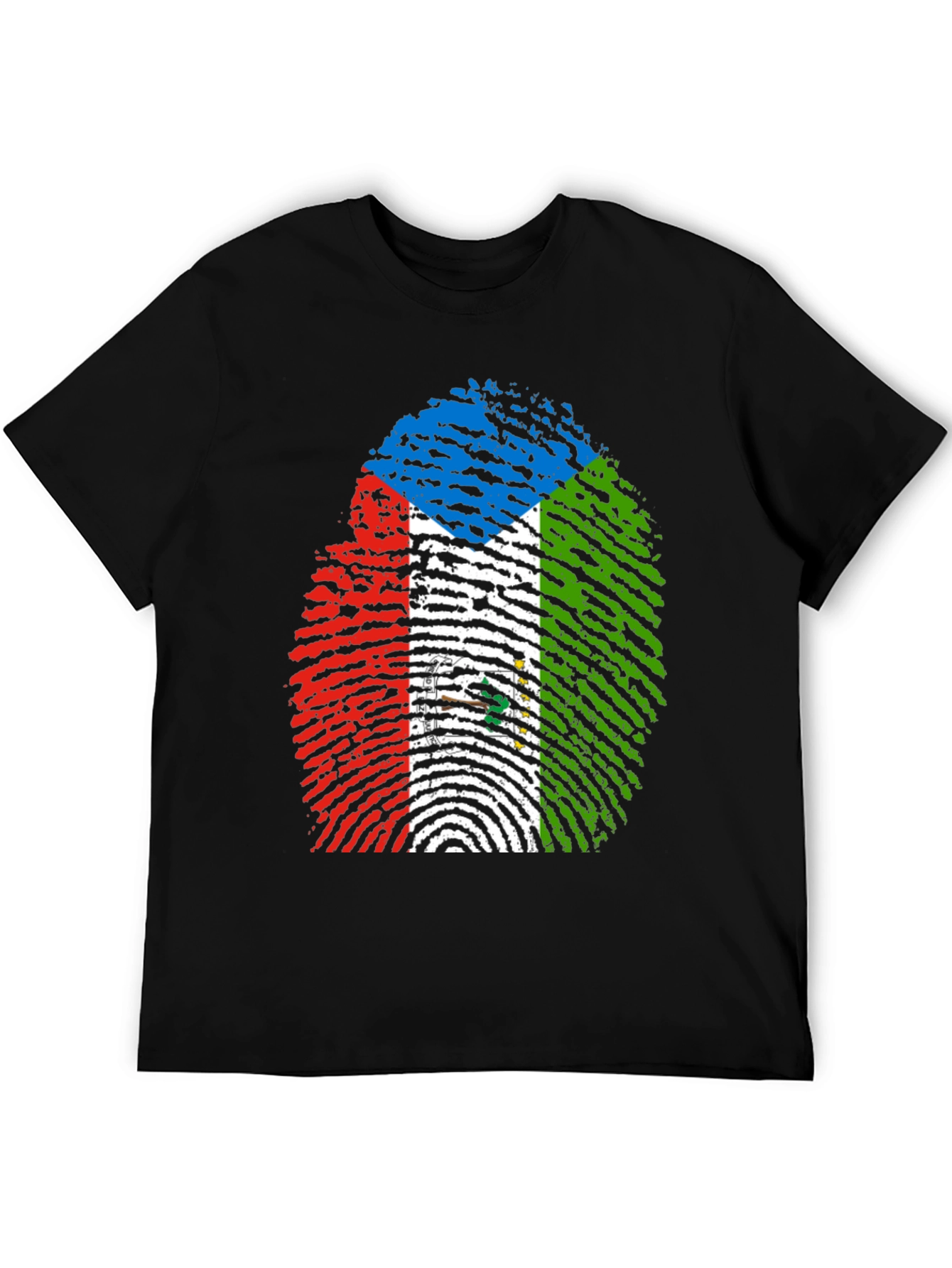 Equatorial Guinea Flag Fingerprint T-Shirt