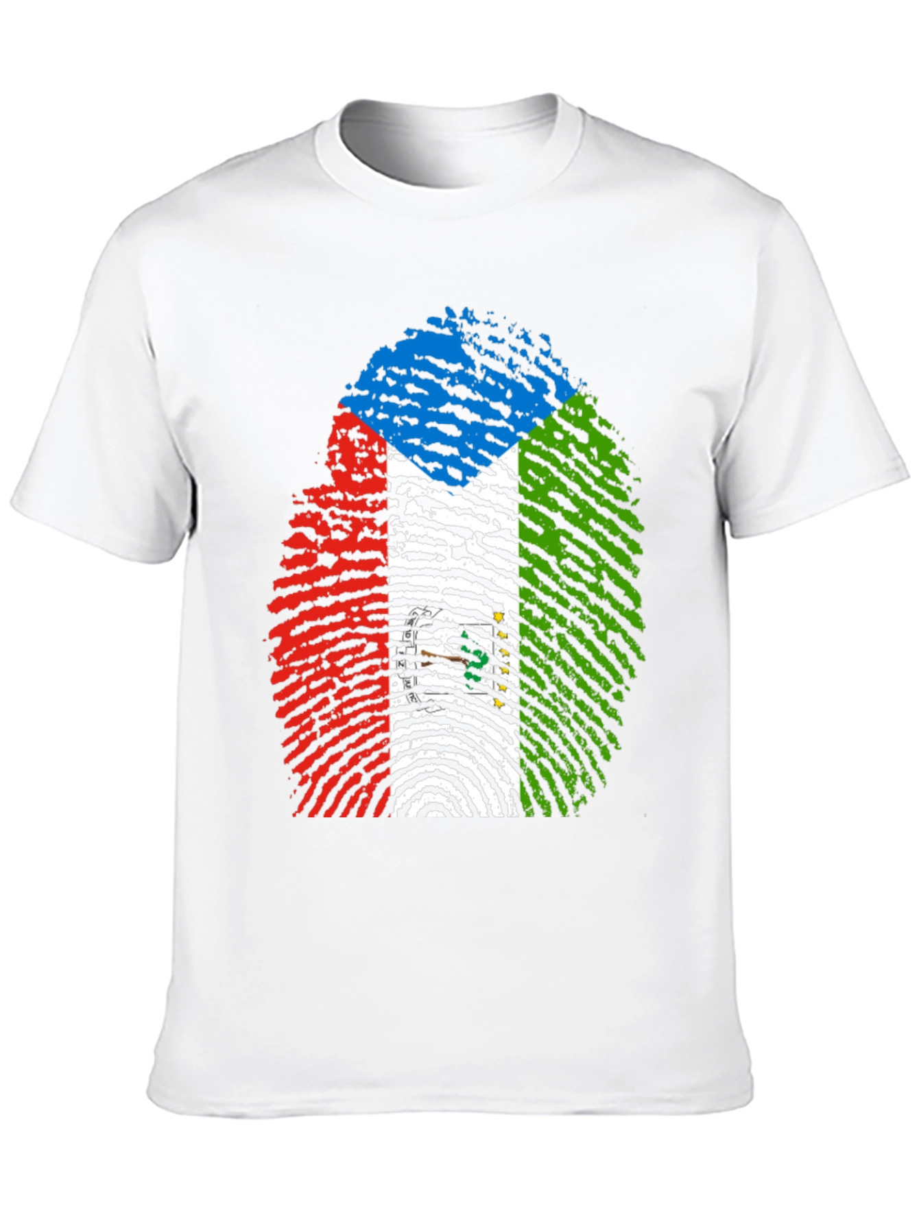 Equatorial Guinea Flag Fingerprint T-Shirt