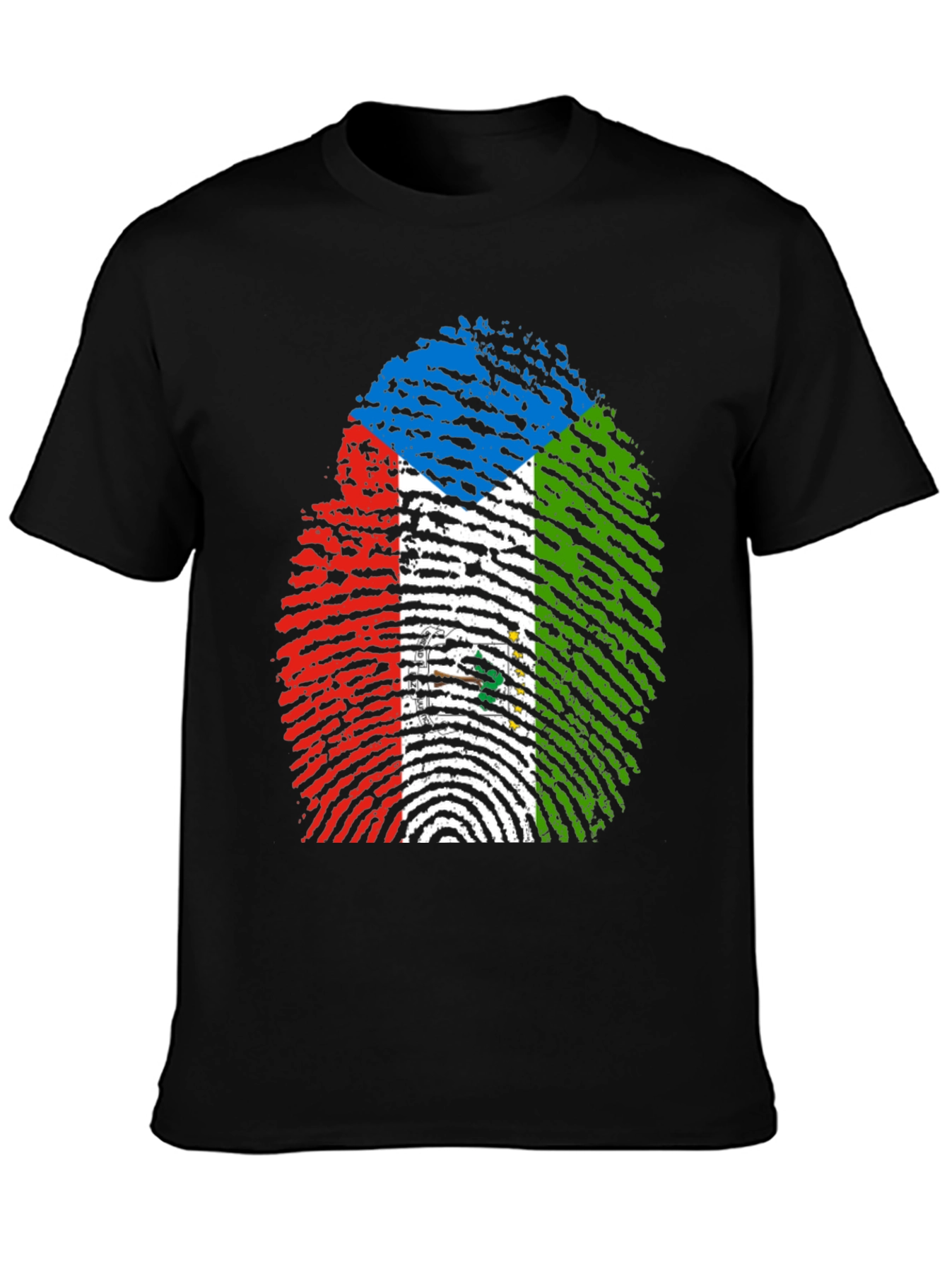 Equatorial Guinea Flag Fingerprint T-Shirt