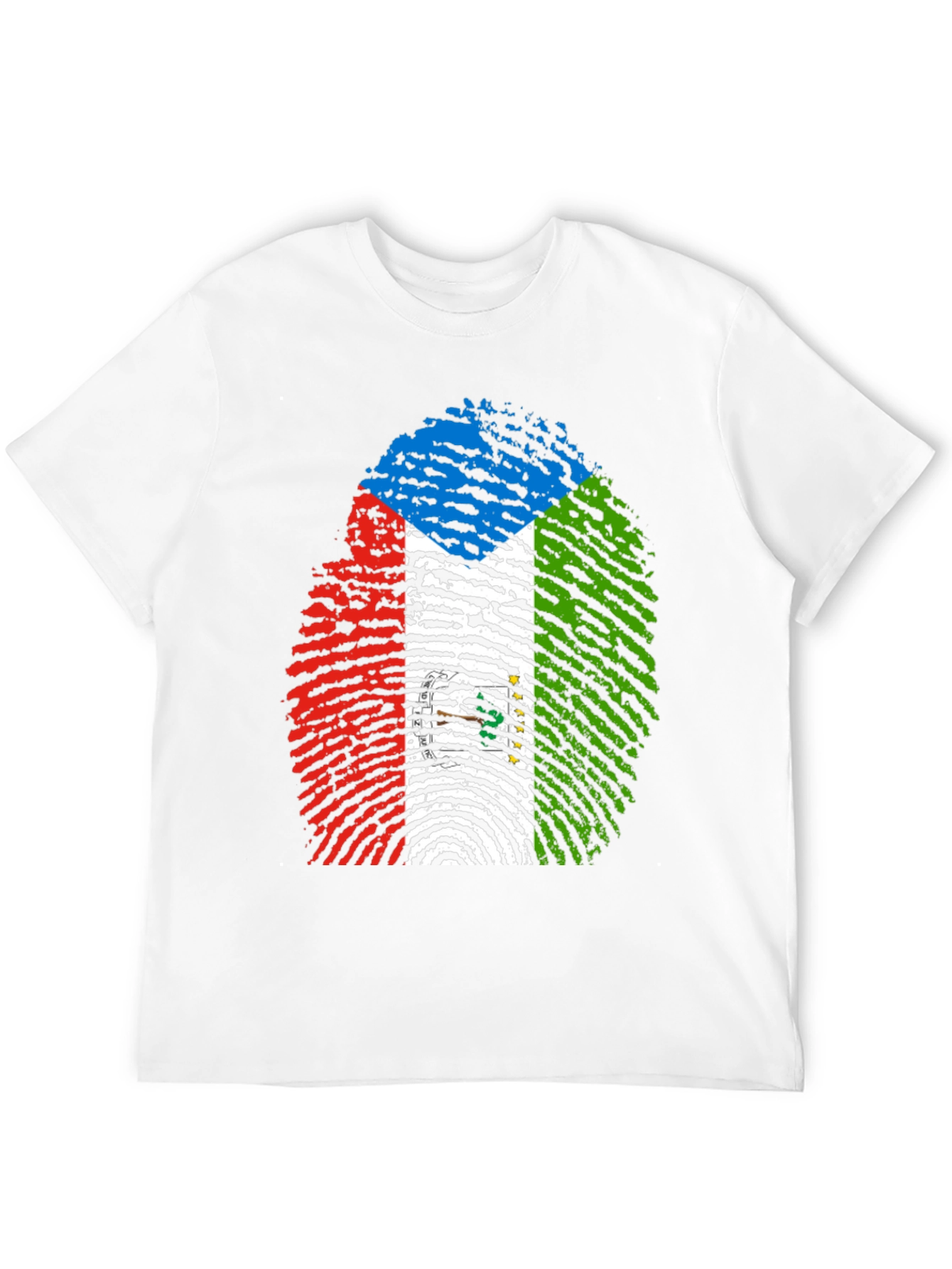 Equatorial Guinea Flag Fingerprint T-Shirt