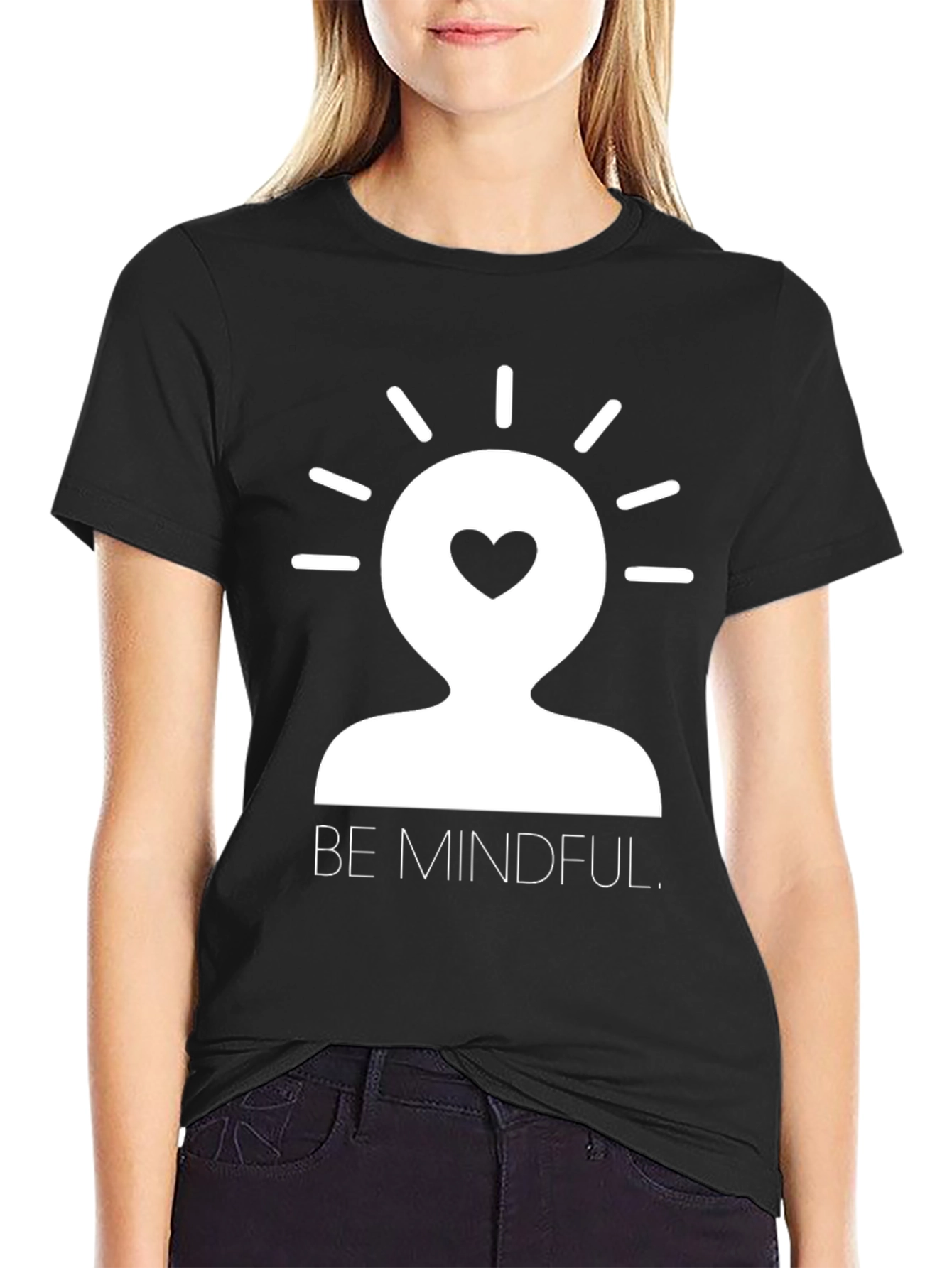Be Mindful Graphic Tee - Black Cotton T-Shirt