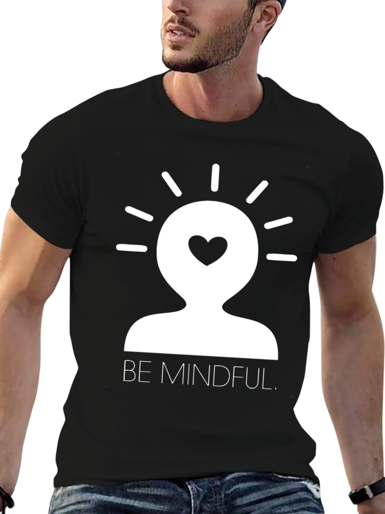 Be Mindful Graphic Tee - Black Cotton T-Shirt