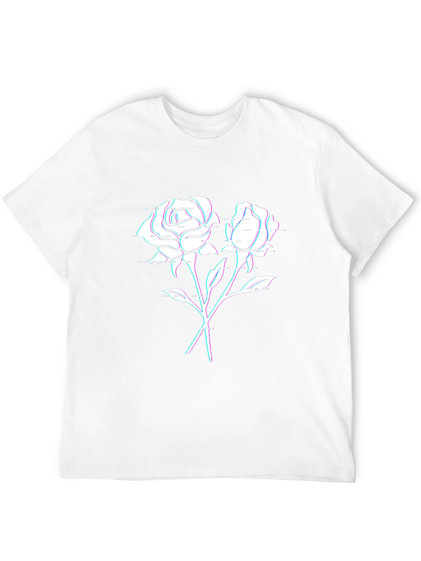 Glitch Rose Graphic T-Shirt - Black