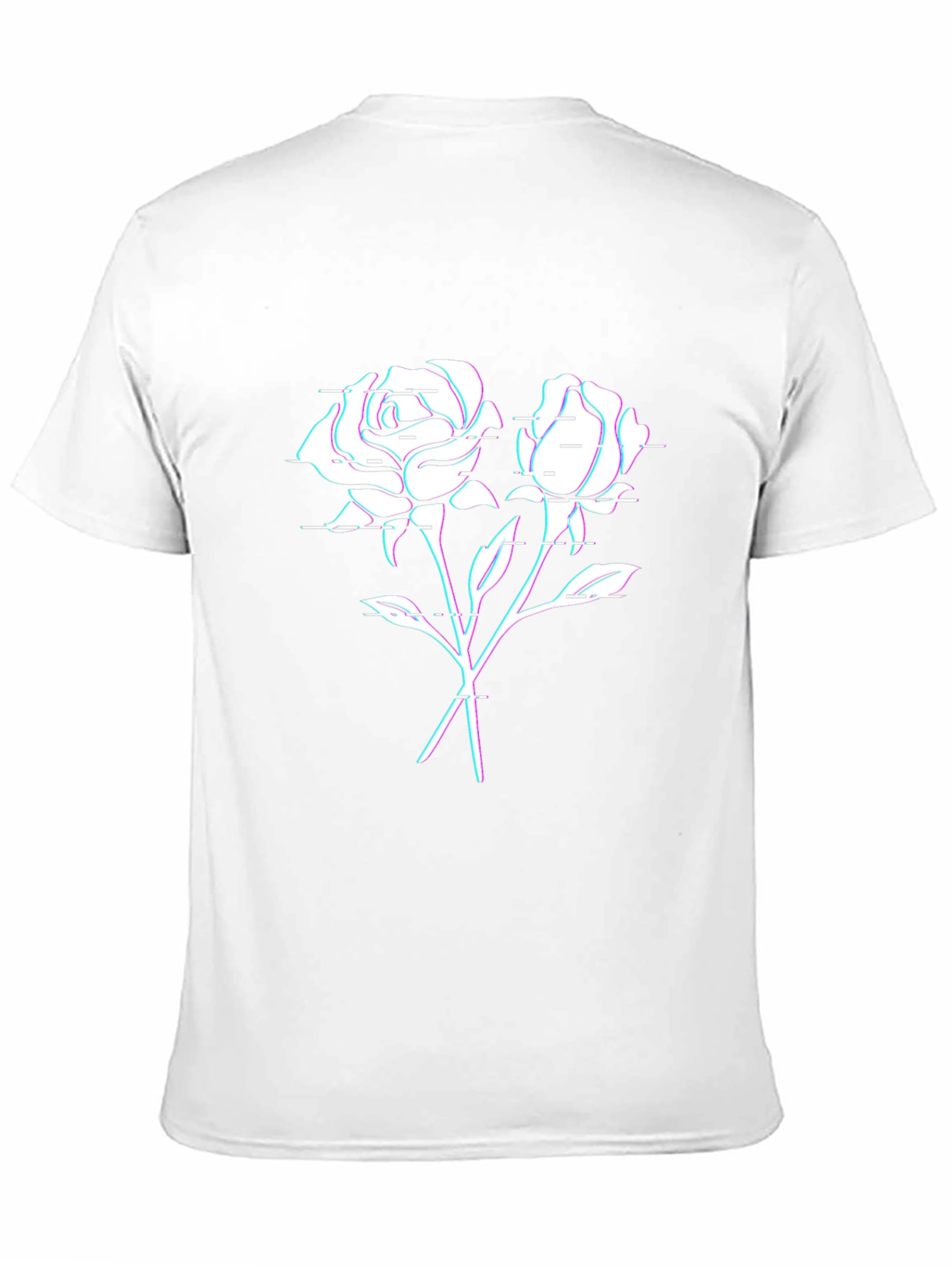 Glitch Rose Graphic T-Shirt - Black