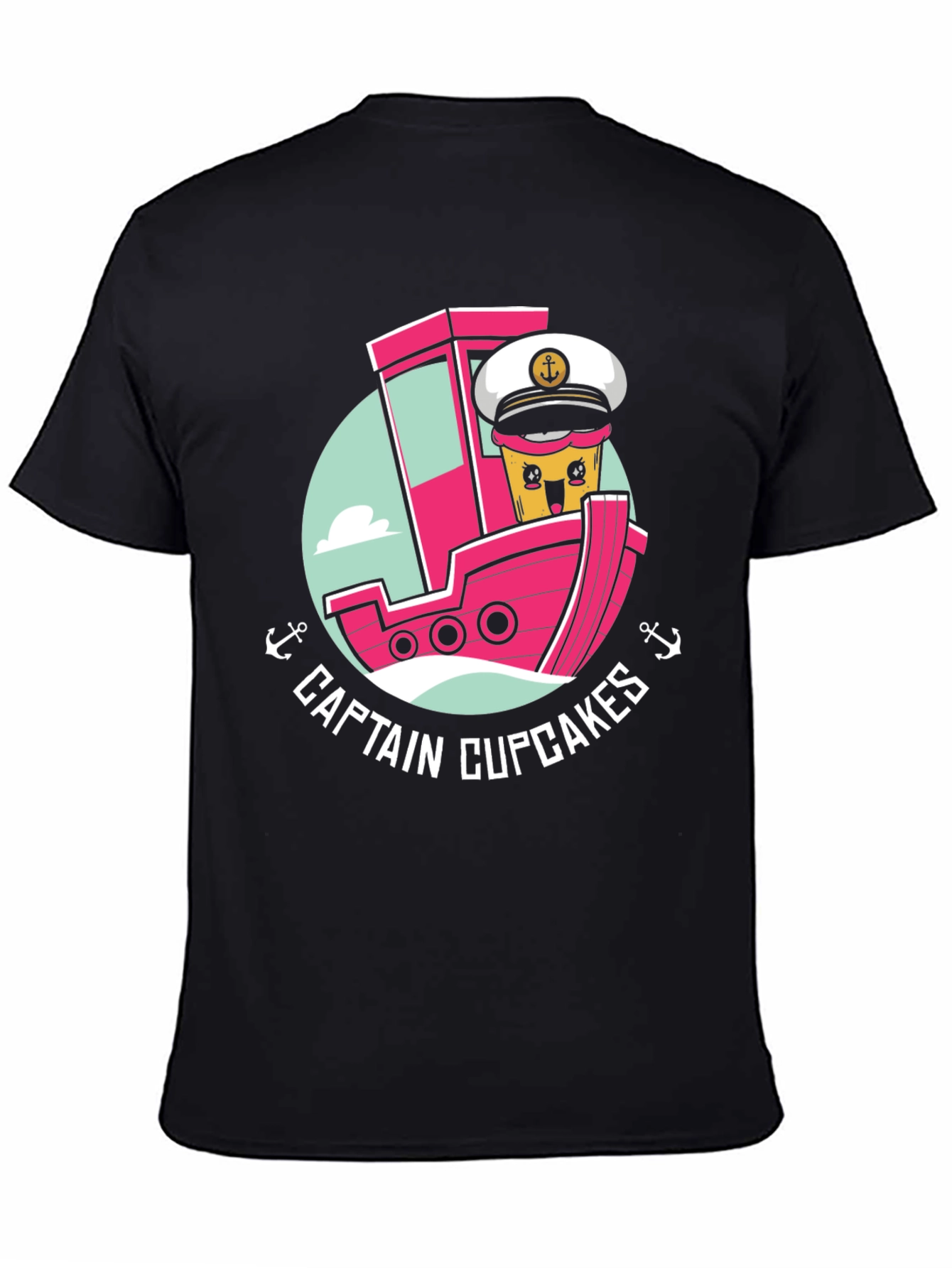 Captain Cupcakes Black Graphic Tee