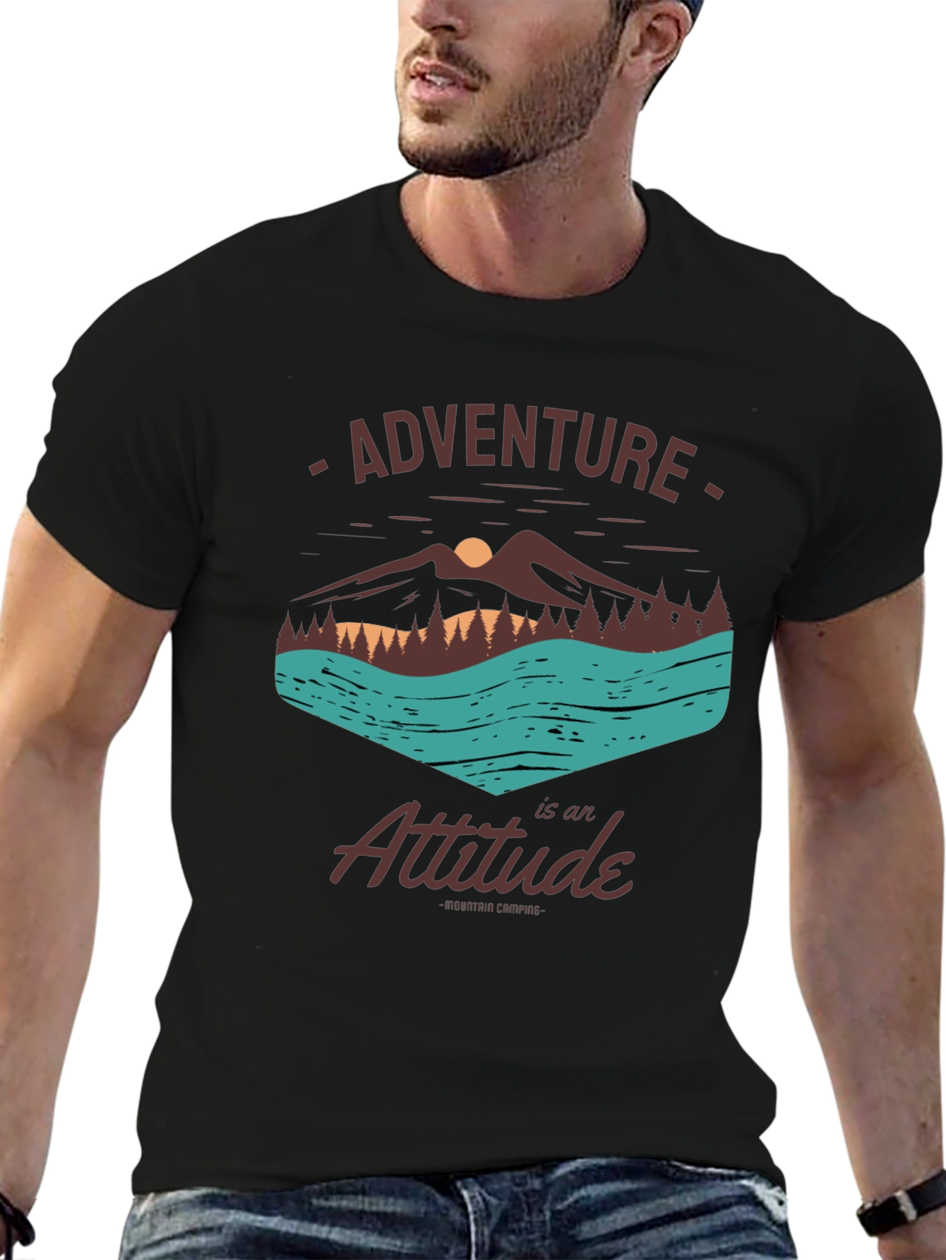 Adventure Attitude Black Graphic Tee