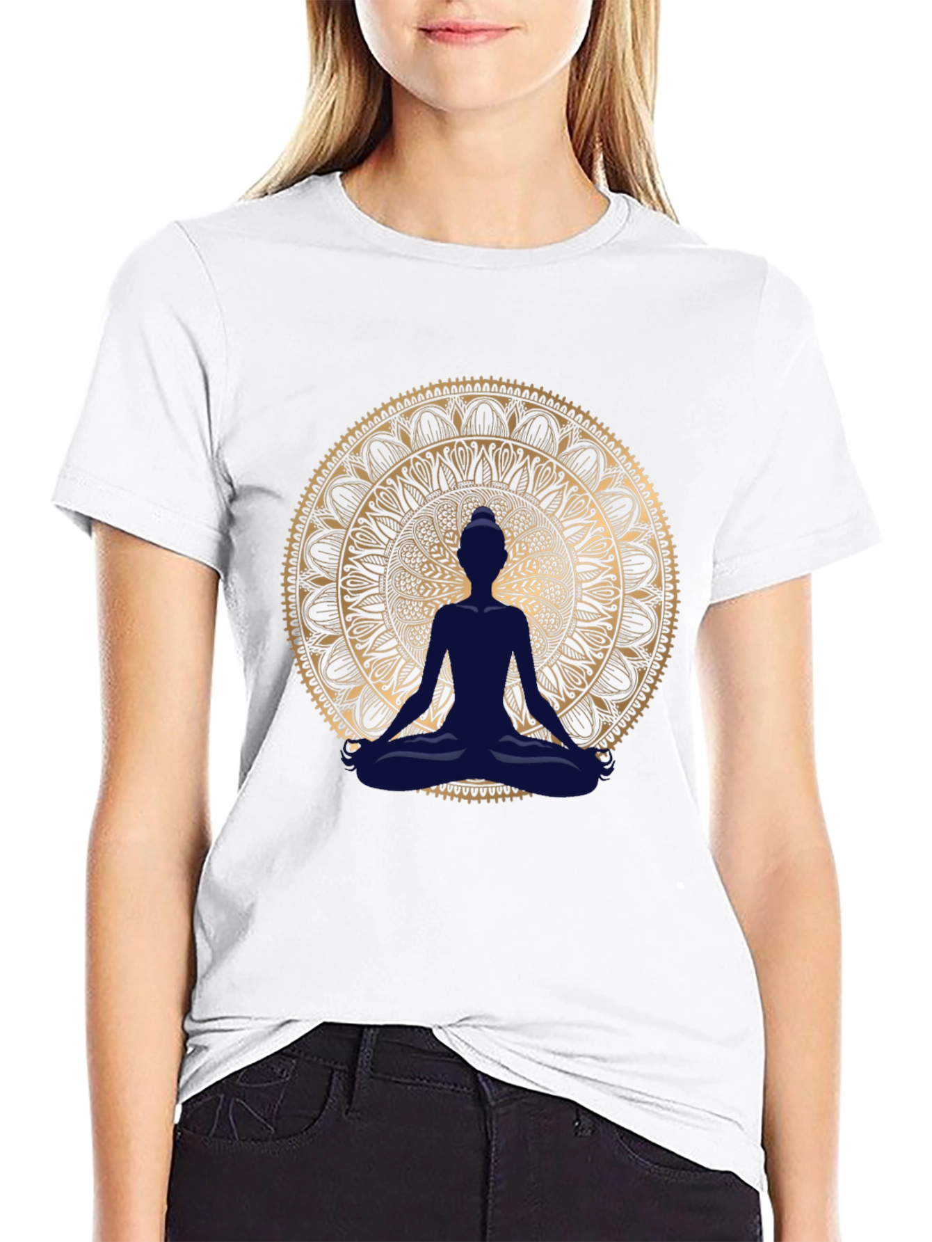 Meditative Mandala T-Shirt - Black