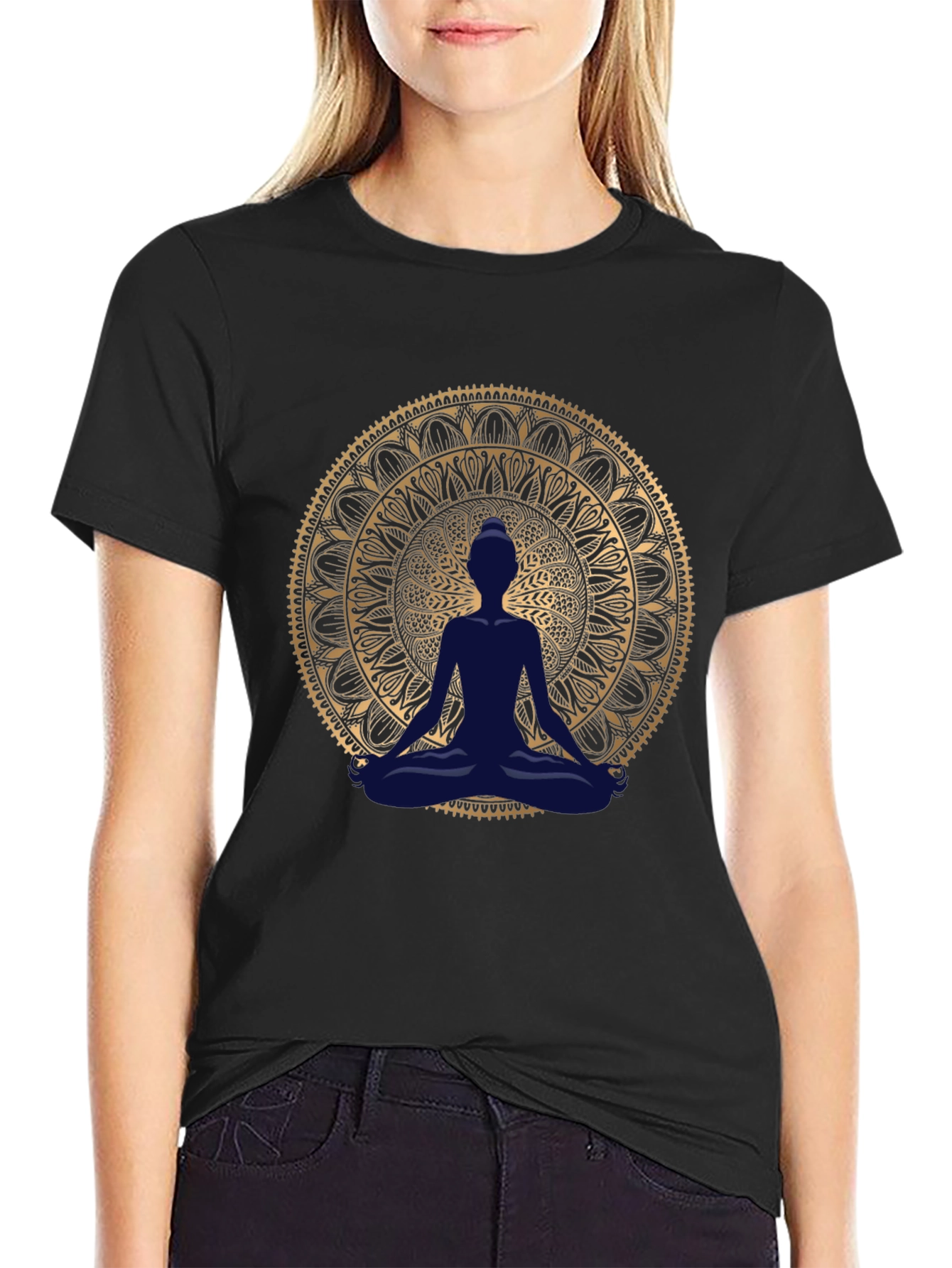 Meditative Mandala T-Shirt - Black